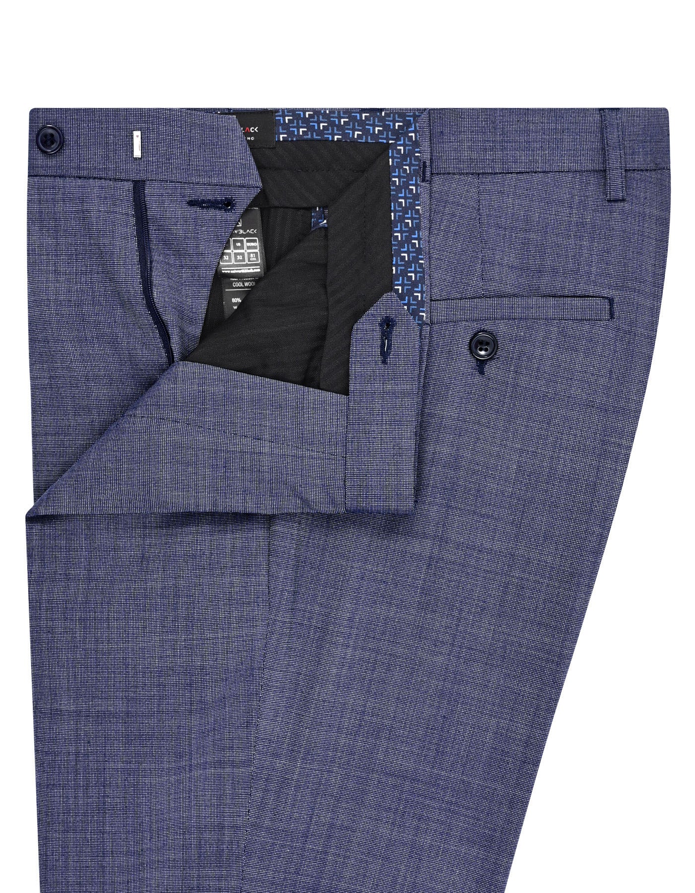 Blue Texture Formal Trouser Classic Fit FT2742C-34