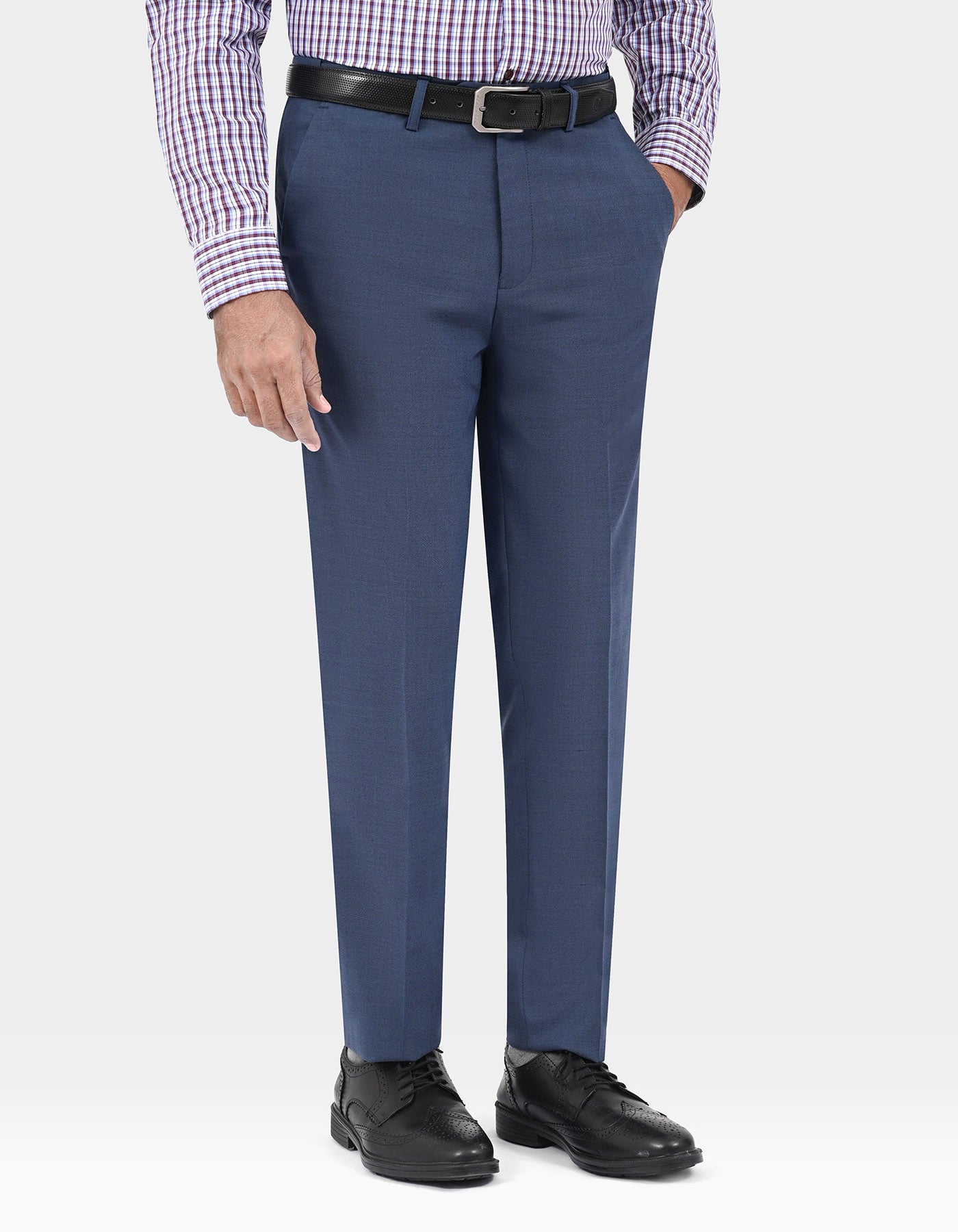M Blue Texture Formal Trouser Classic Fit FT2744C-32