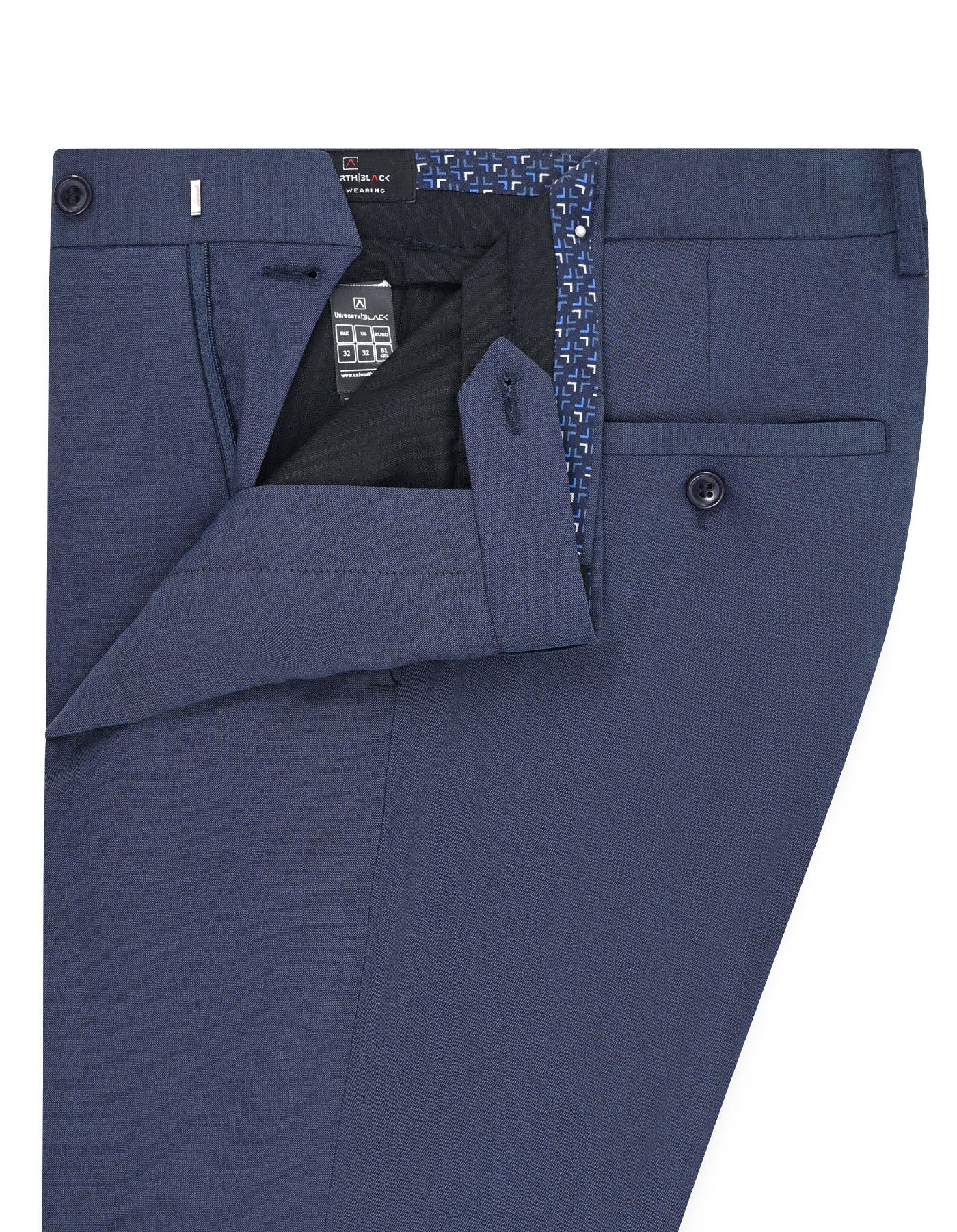 M Blue Texture Formal Trouser Tailored Smart Fit FT2744S-34