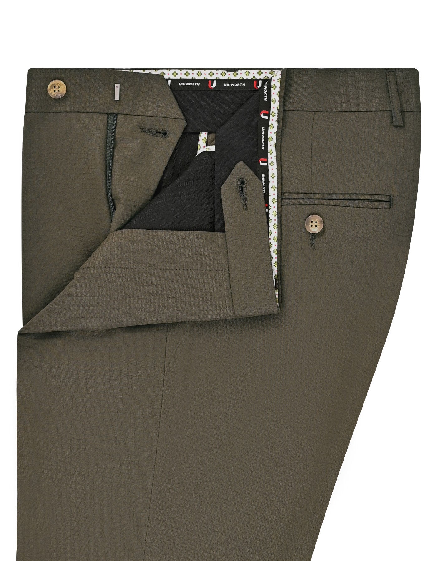 Olive Plain Formal Trouser Classic Fit FT2776-1C-32
