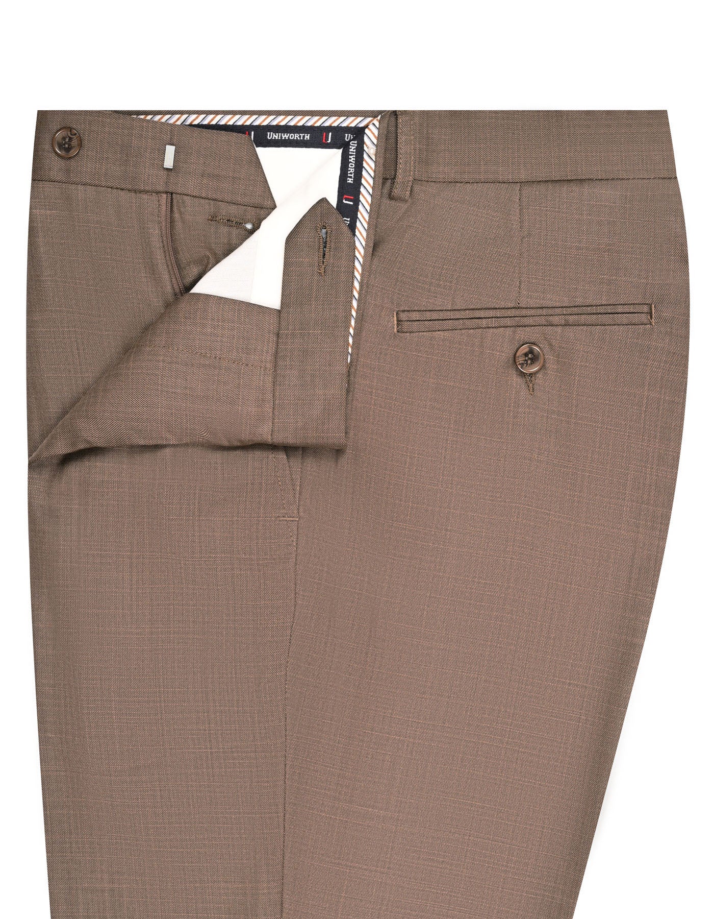 L Brown Texture Formal Trouser Tailored Smart Fit FT369-2S-32