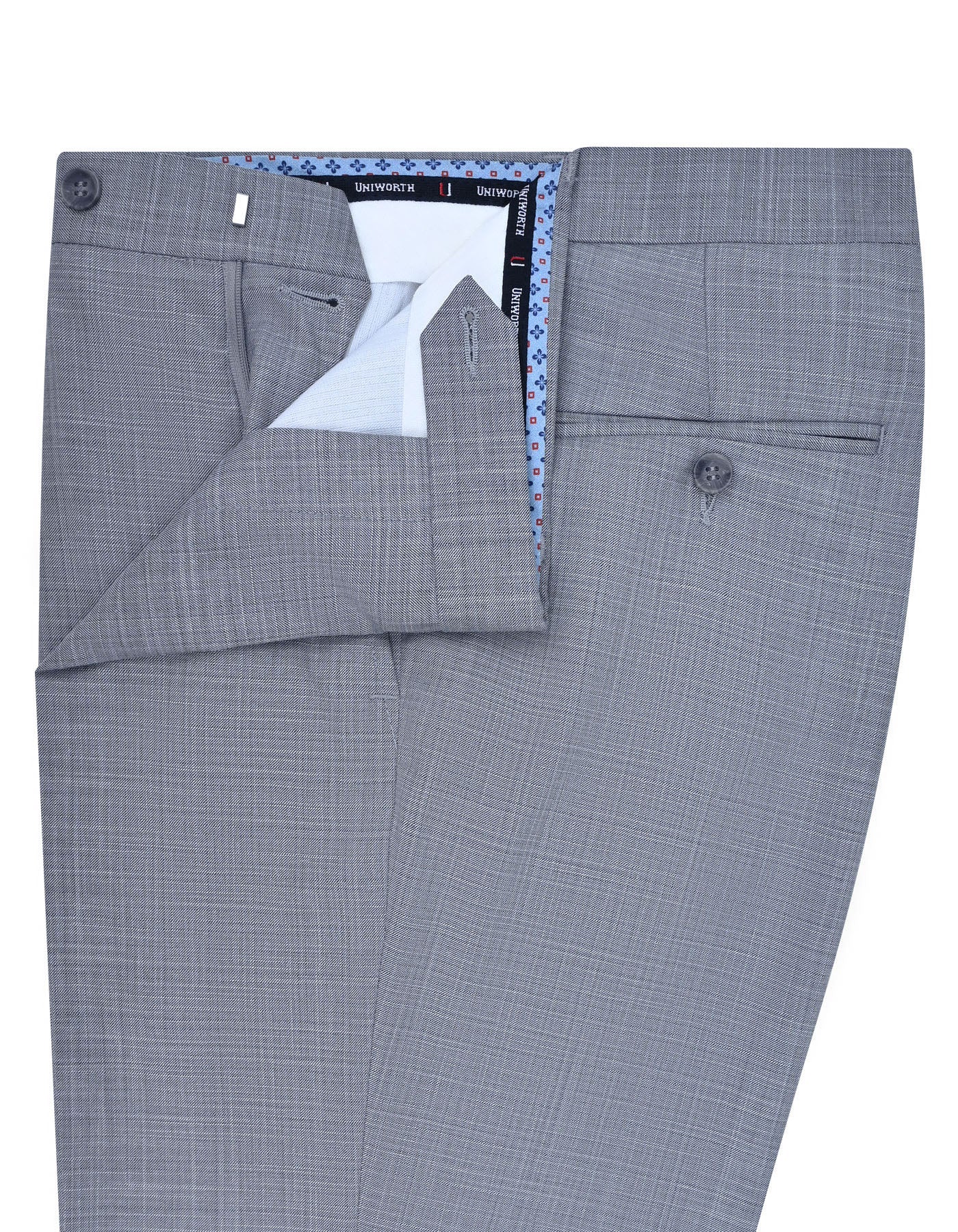 L Grey Texture Formal Trouser Tailored Smart Fit FT476-2S-32