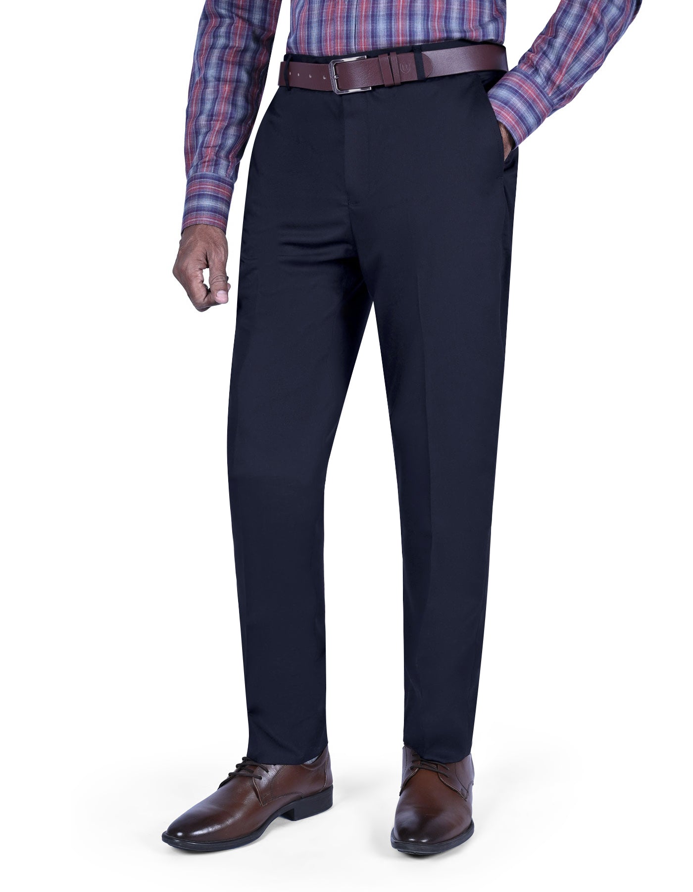 Navy Plain Formal Trouser Tailored Smart Fit FT490-4S-30