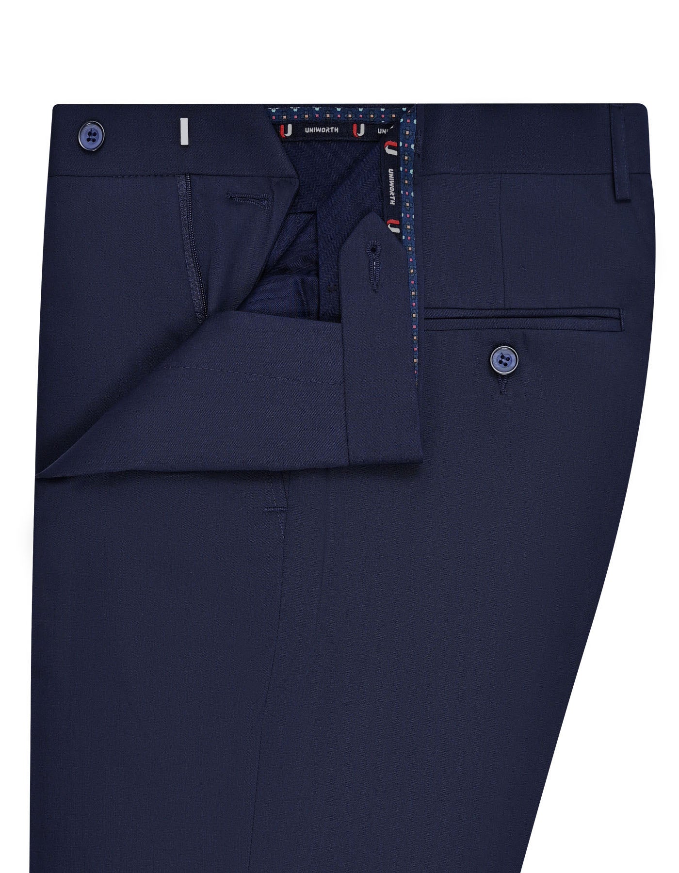 Navy Plain Formal Trouser Tailored Smart Fit FT491-3S-32