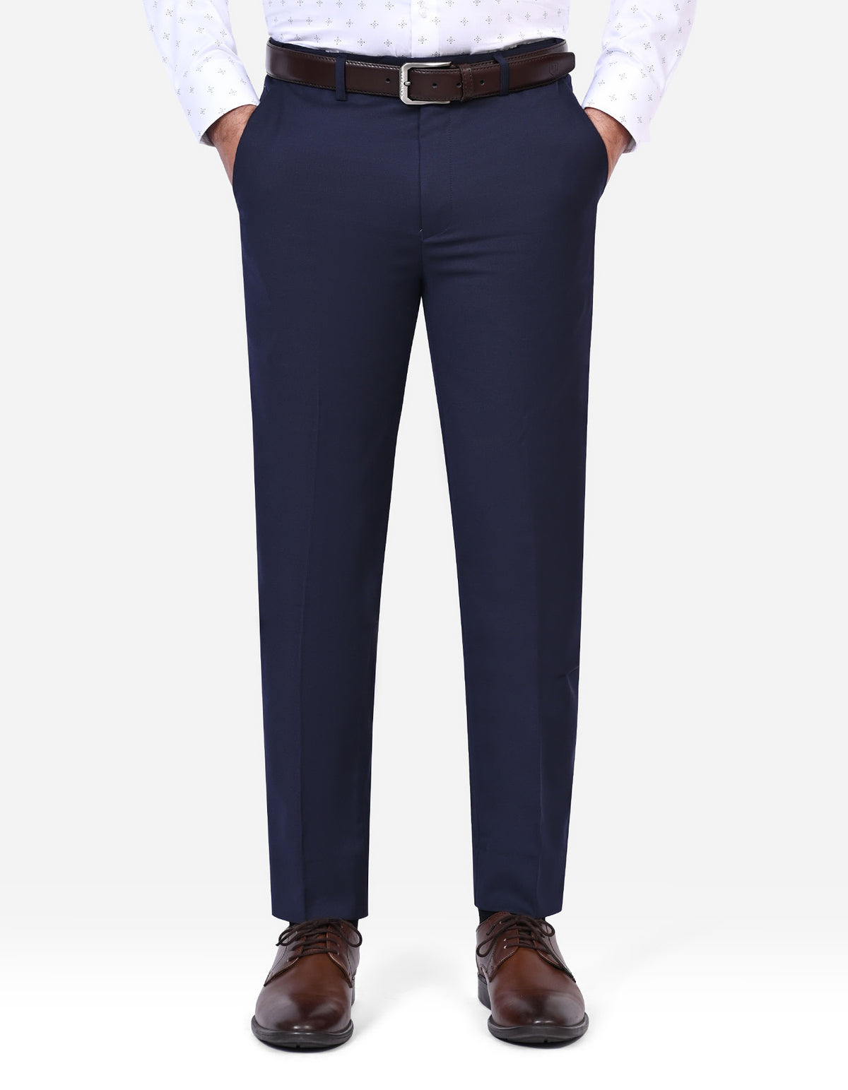 Navy Plain Formal Trouser Tailored Smart Fit FT491-3S-30