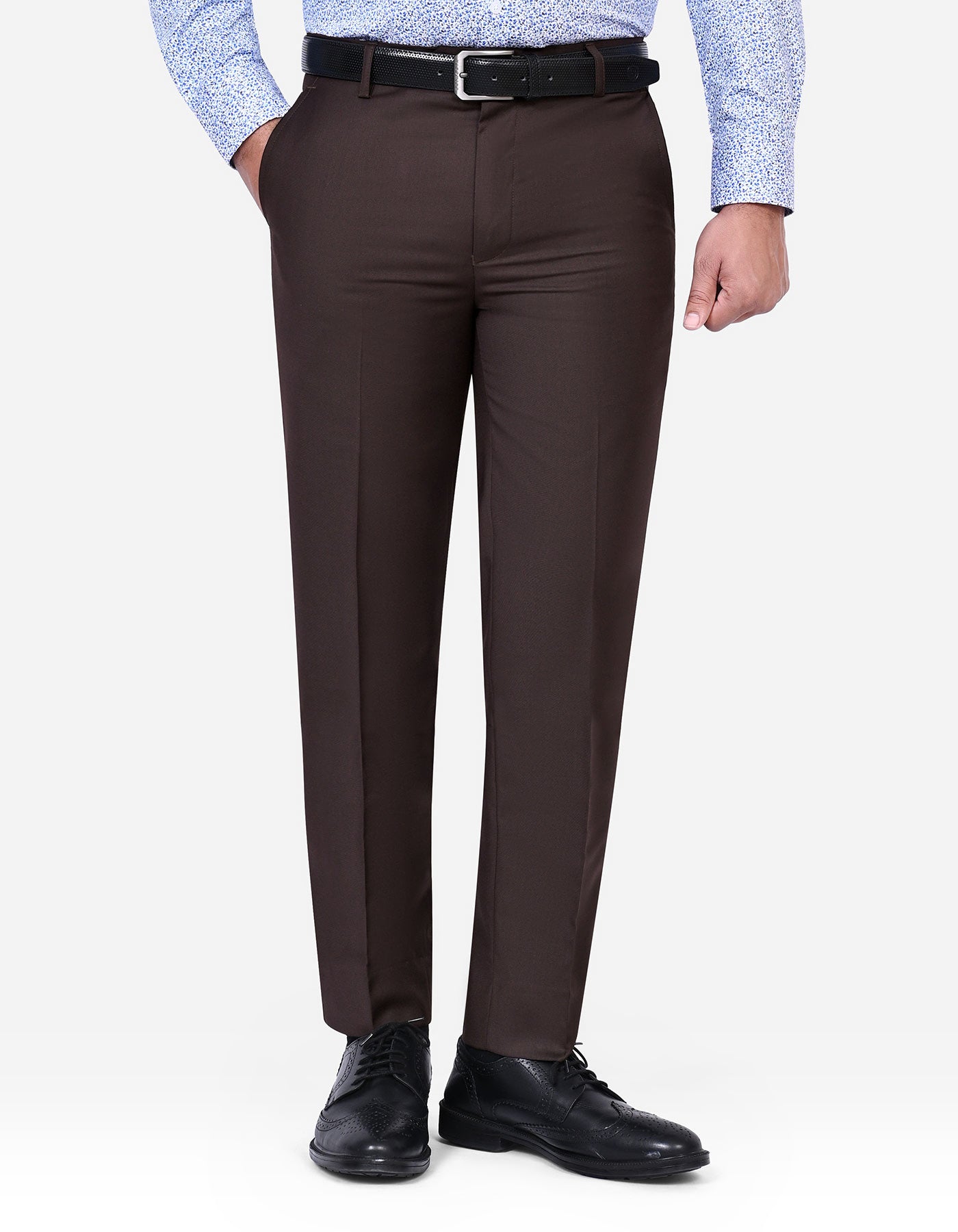 Chocolate Plain Formal Trouser Classic Fit FT504-1C-30
