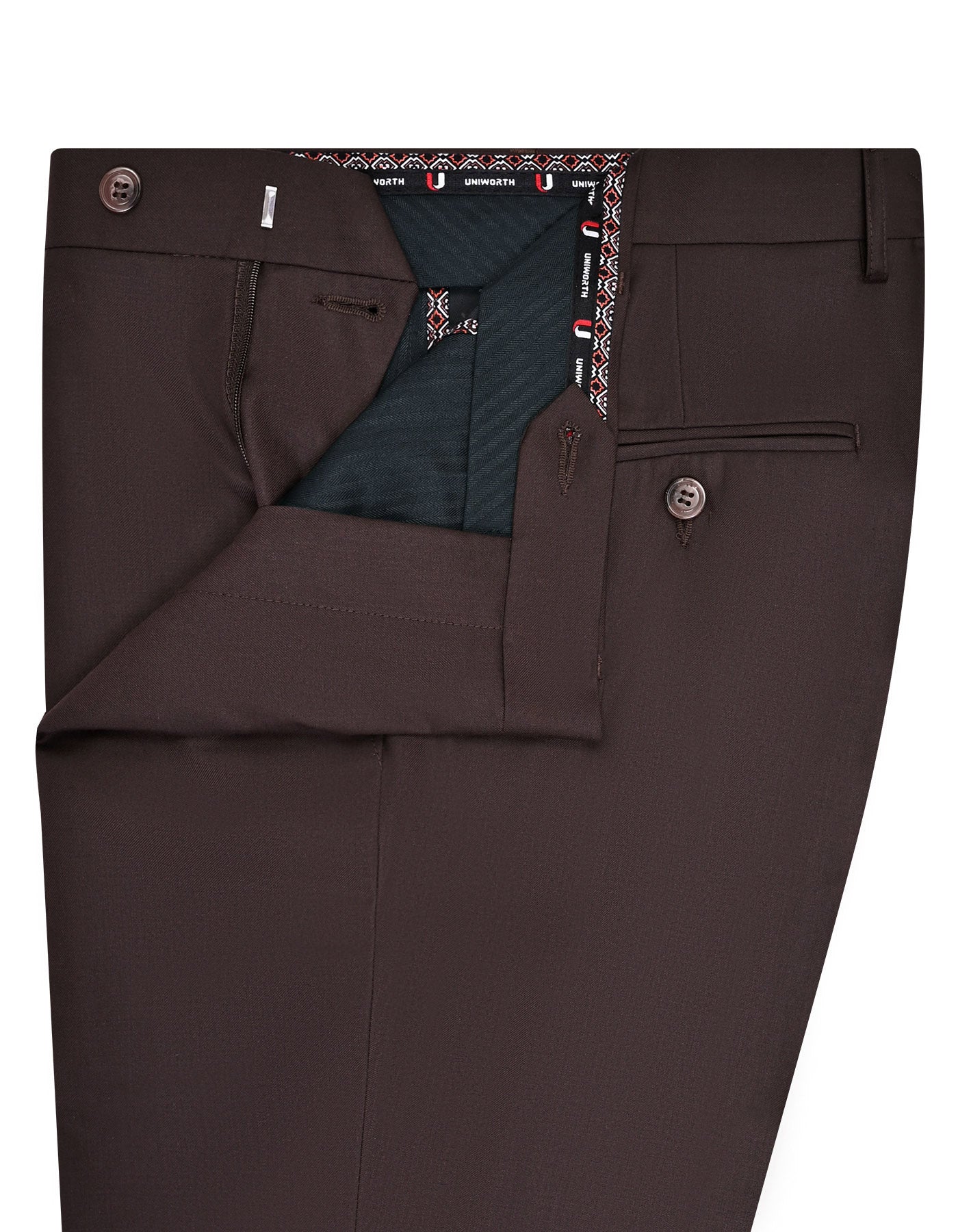 Chocolate Plain Formal Trouser Tailored Smart Fit FT504-1S-32