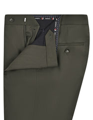 D Olive Plain Classic Fit Formal Trouser