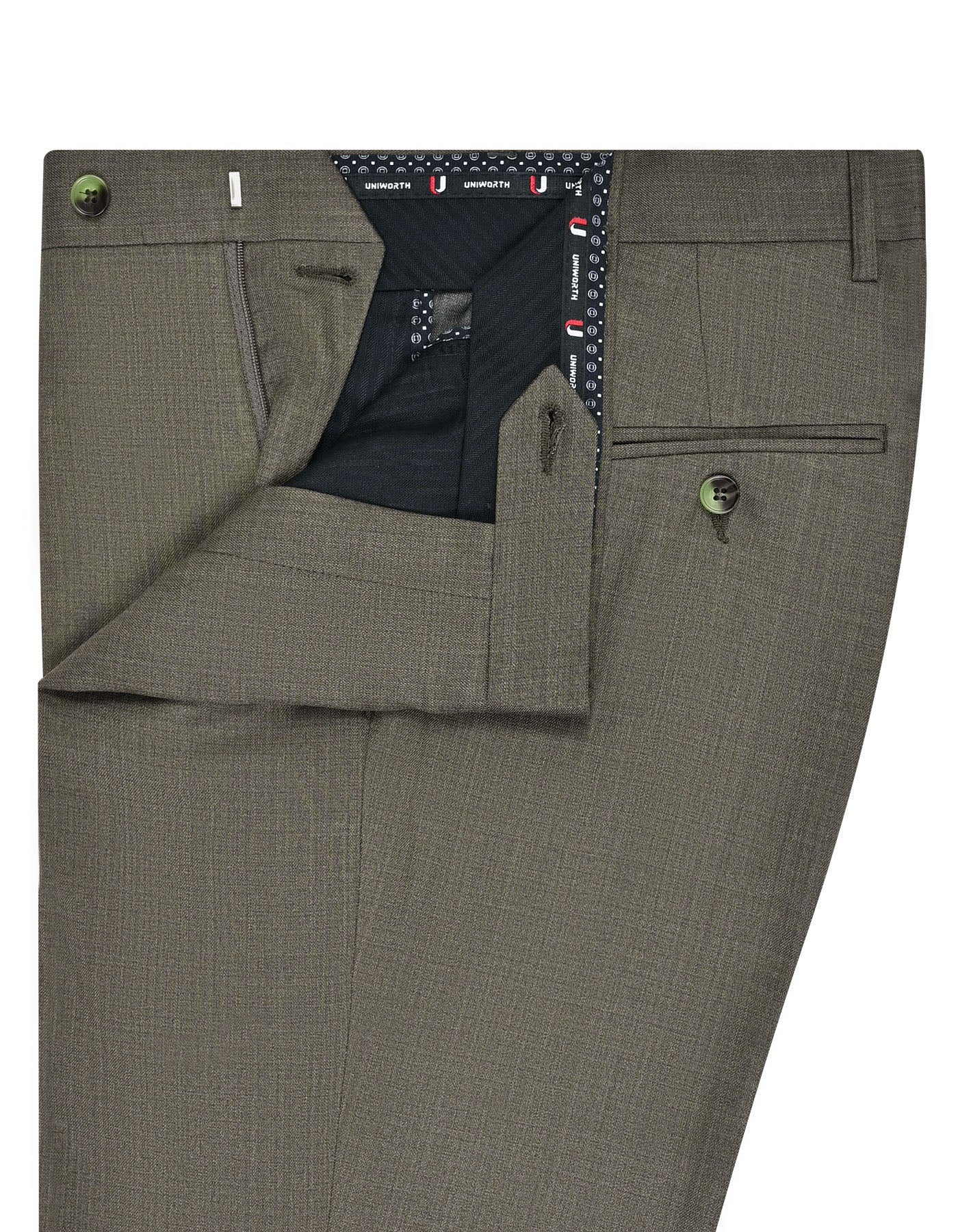 L Olive Texture Formal Trouser Classic Fit FT510-1C-32
