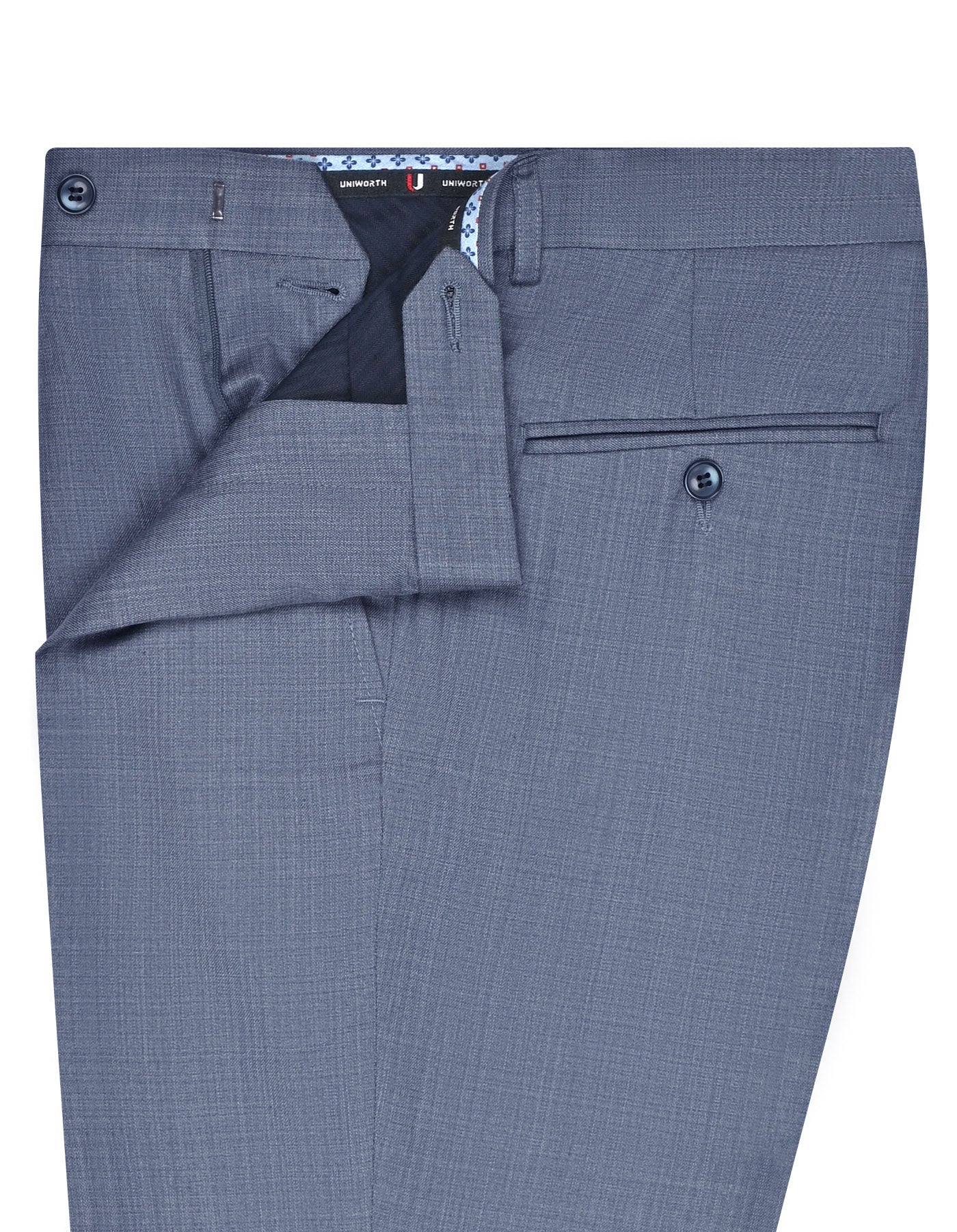 Sea Blue Texture Formal Trouser Tailored Smart Fit FT515S-32