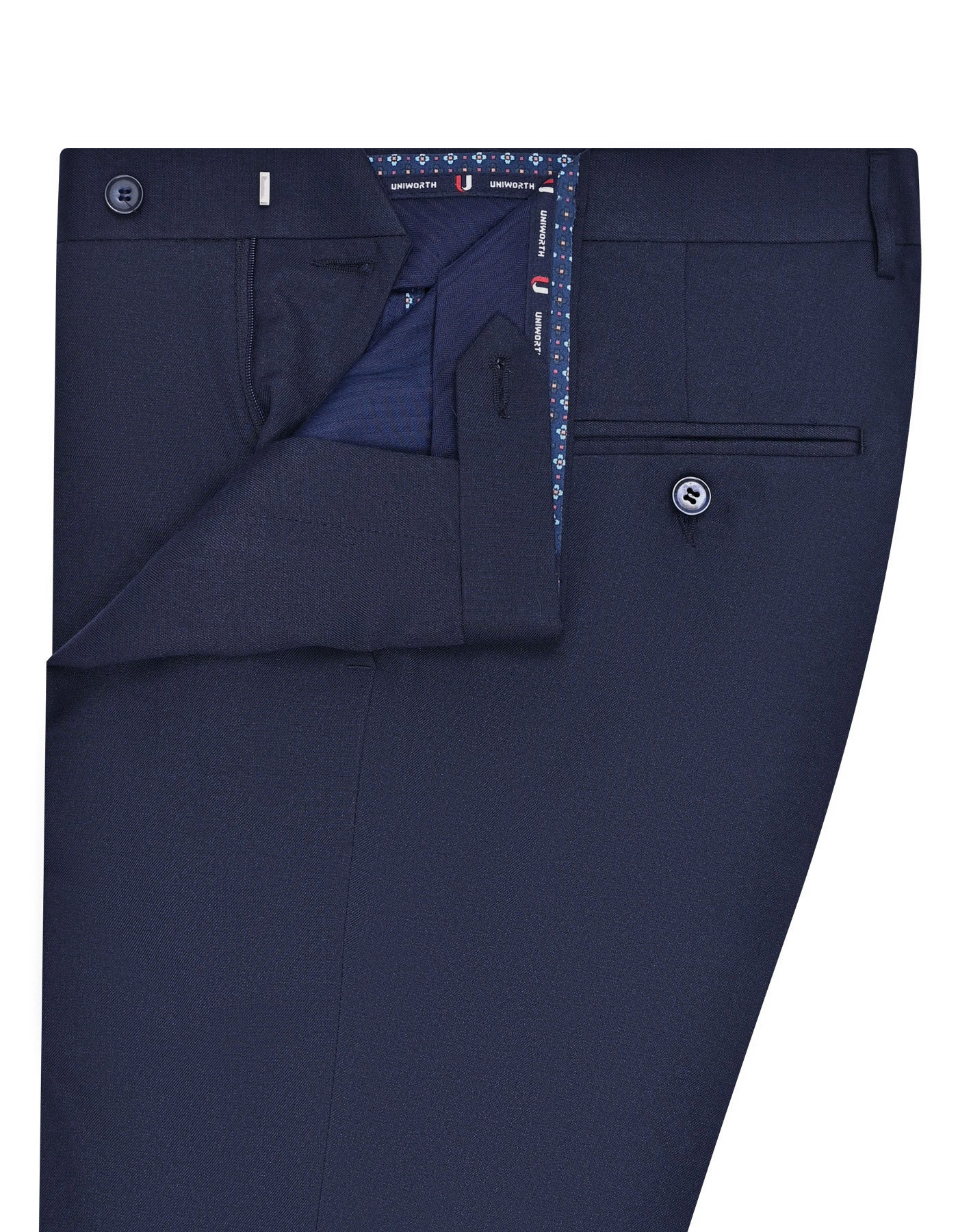 Navy Plain Formal Trouser Smart Fit FT518-1S-32