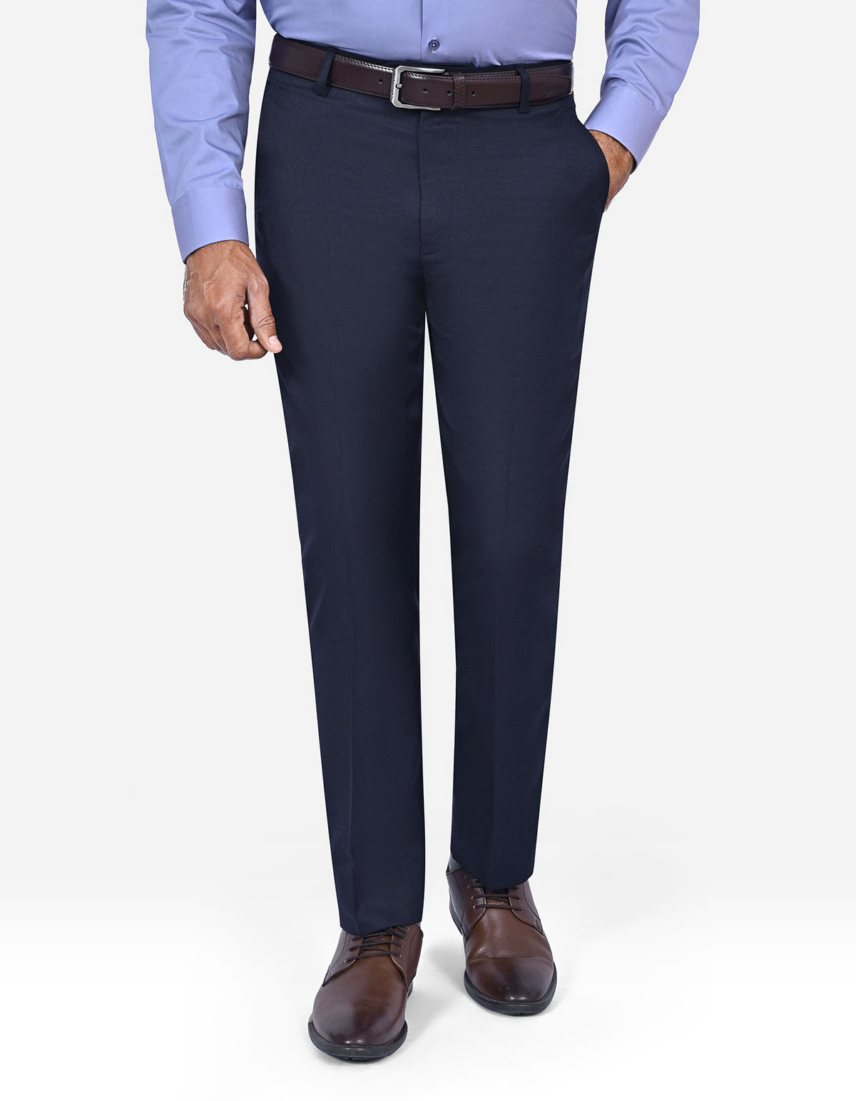 Navy Plain Formal Trouser Smart Fit FT518-1S-30