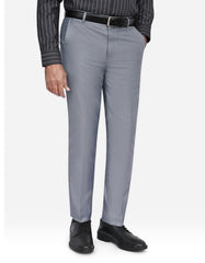 L Grey Plain Smart Fit Formal Trouser