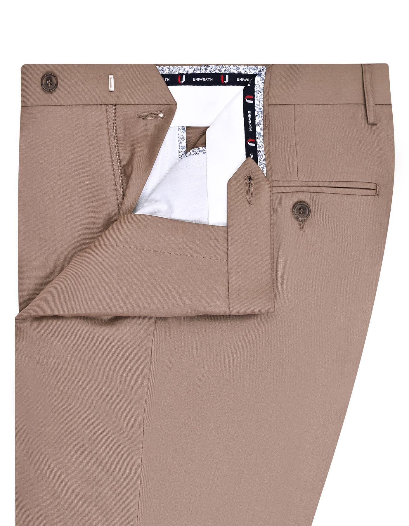 Beige Plain Formal Trouser Classic Fit FT520-1C-32
