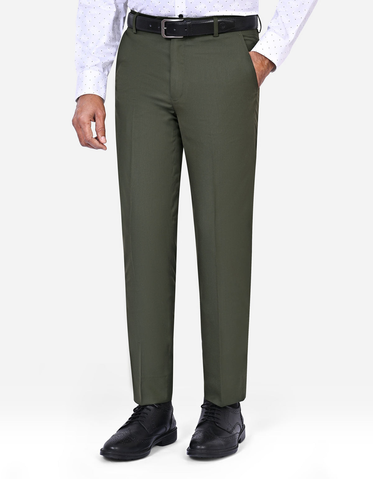 Olive Plain Formal Trouser Classic Fit FT521-1C-30