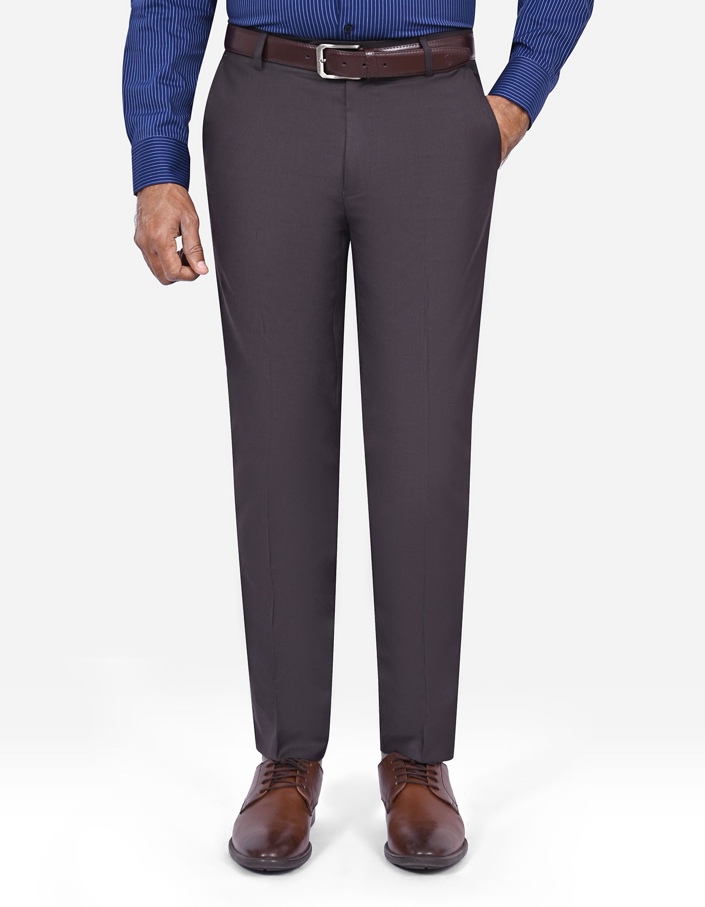 Chocolate Plain Formal Trouser Smart Fit FT522-2S-30