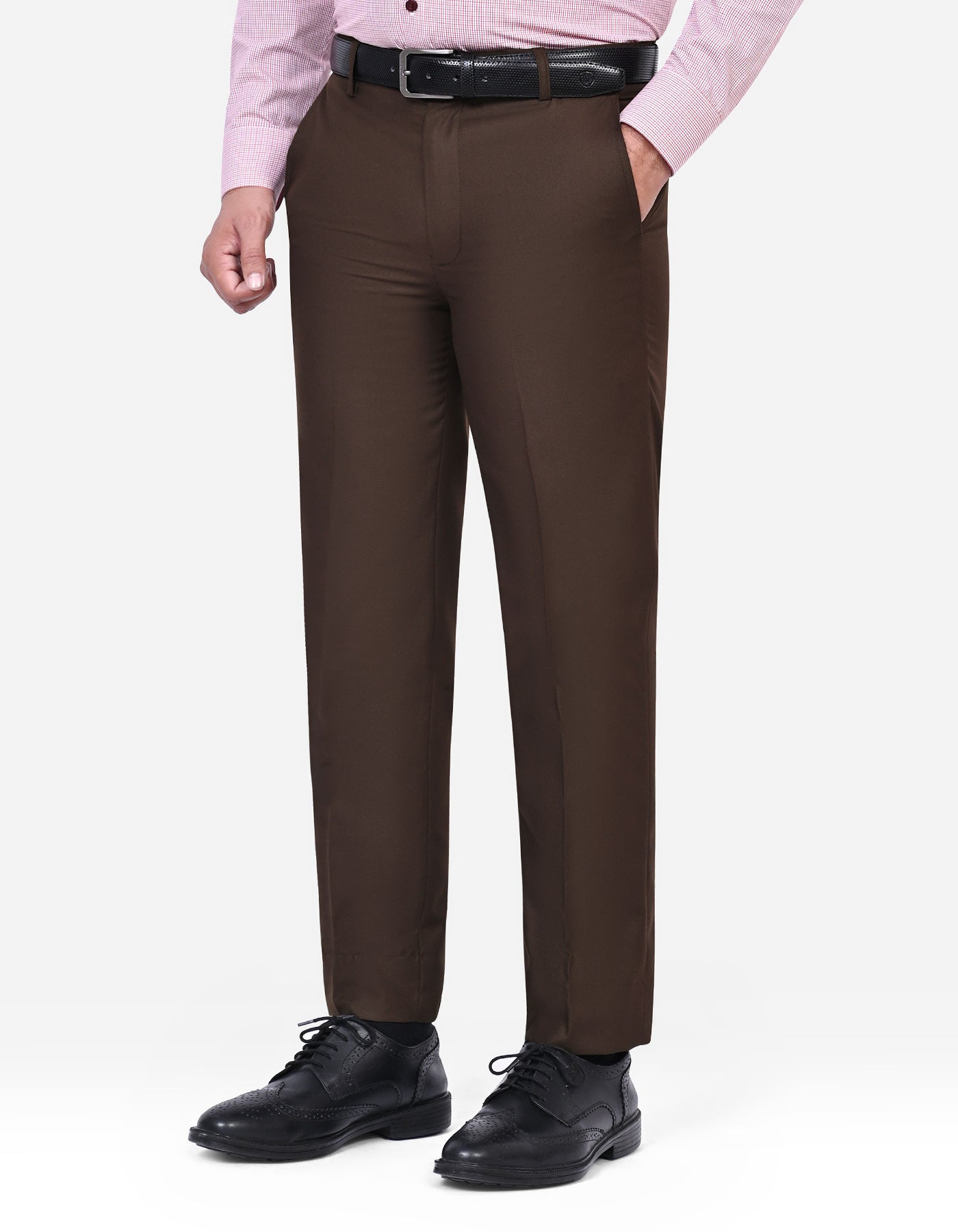 Chocolate Plain Formal Trouser Tailored Smart Fit FT529S-30