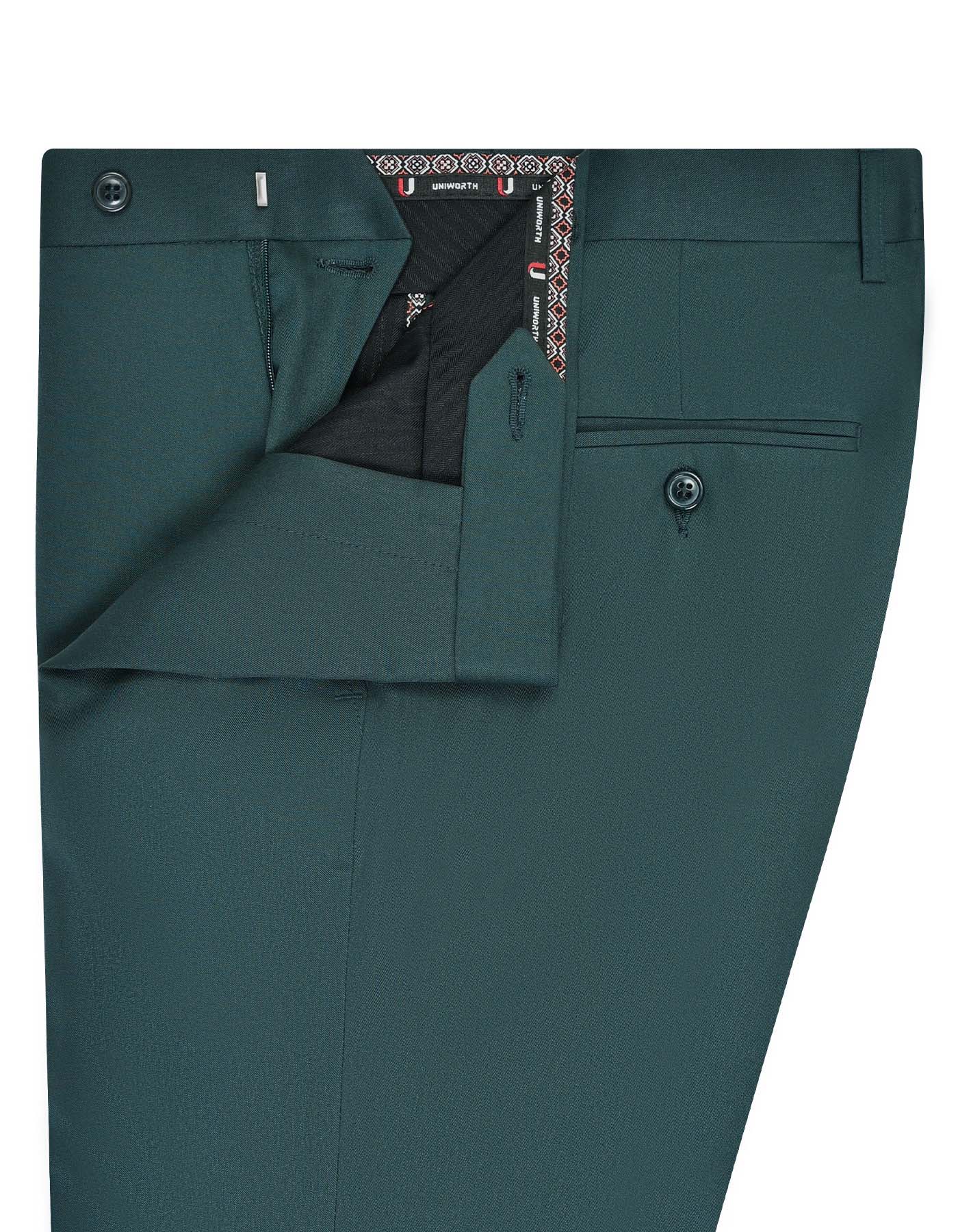 Teal Plain Formal Trouser Smart Fit FT531S-32