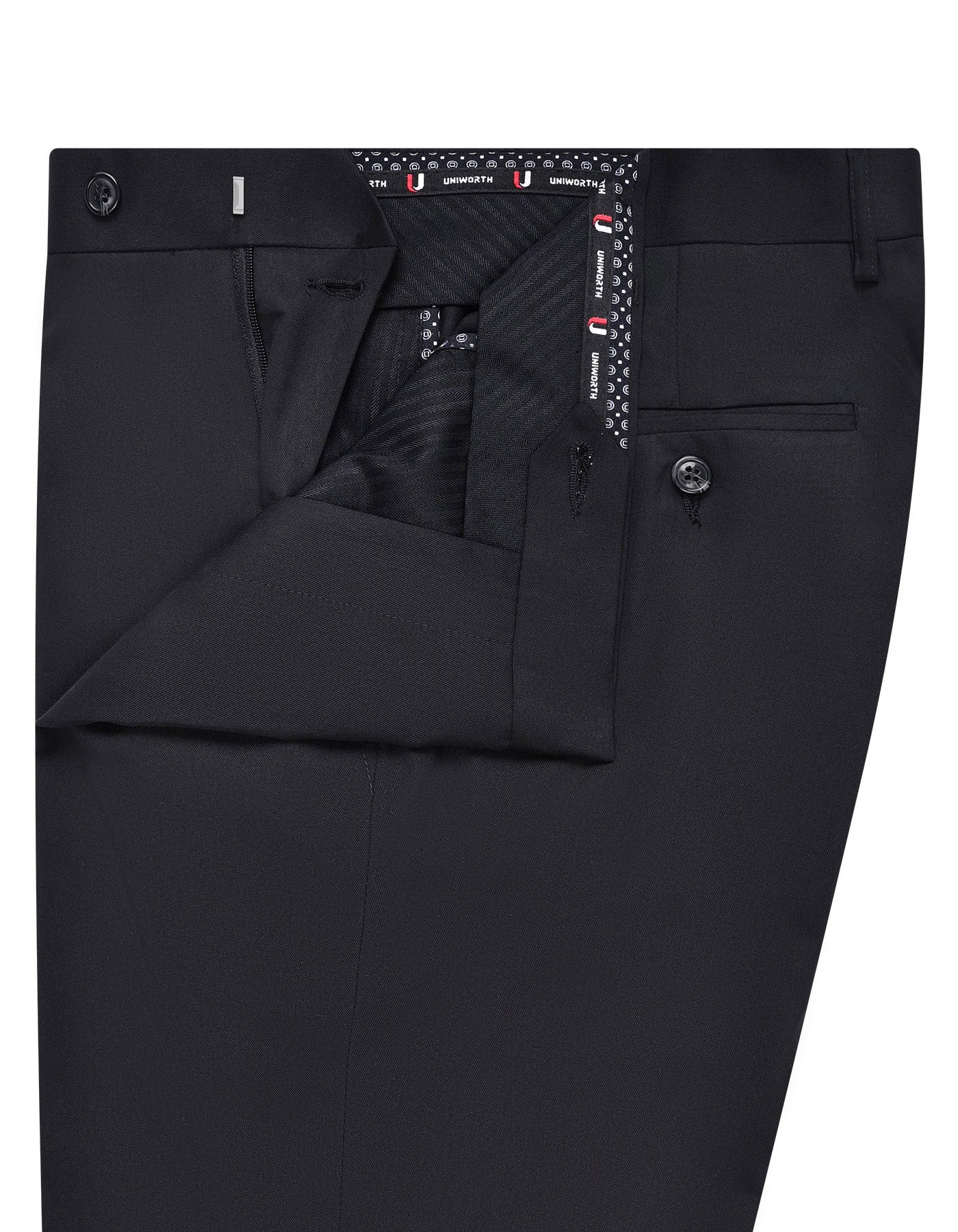 Black Plain Formal Trouser Tailored Smart Fit FT540S-32