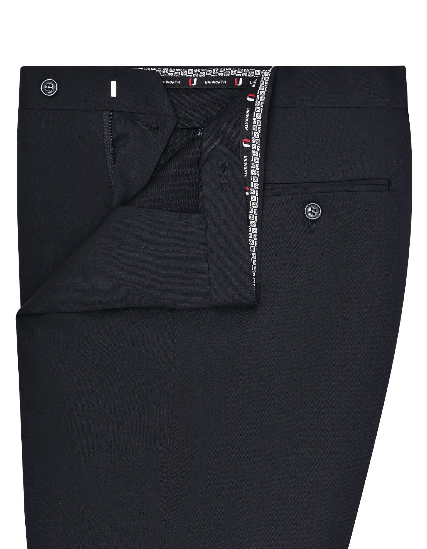 Black Plain Formal Trouser Tailored Smart Fit FT570-2S-32