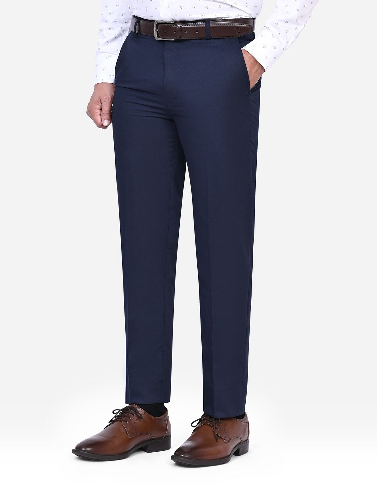 Navy Plain Formal Trouser Classic Fit FT571-2C-30