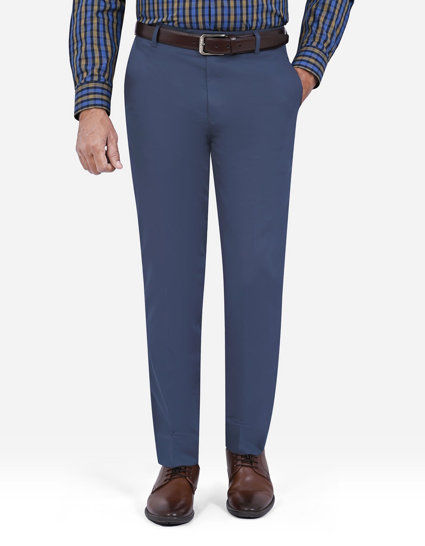 Navy Plain Formal Trouser Tailored Smart Fit FT571-3S-32