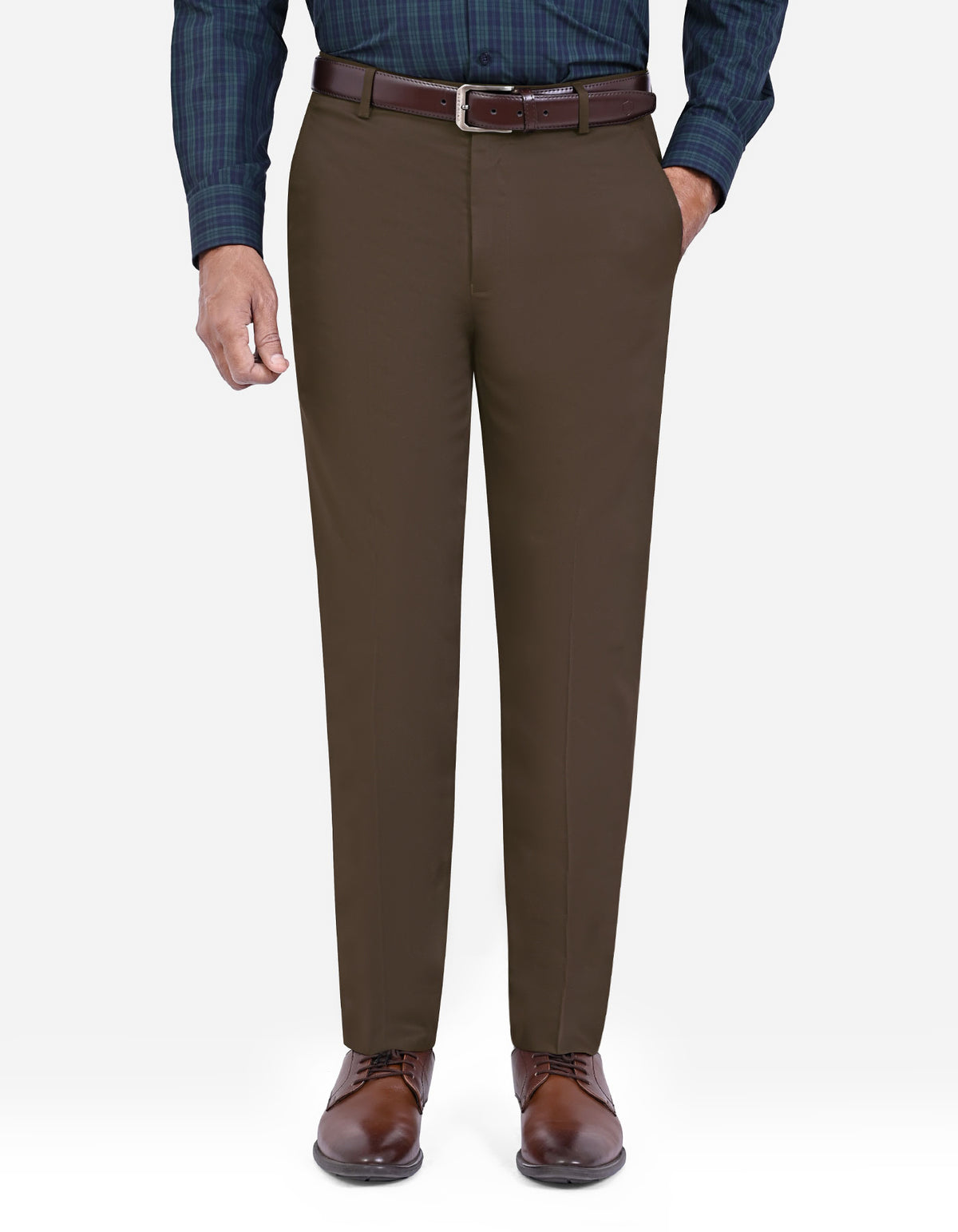 Chocolate Plain Formal Trouser Tailored Smart Fit FT573-3S-32