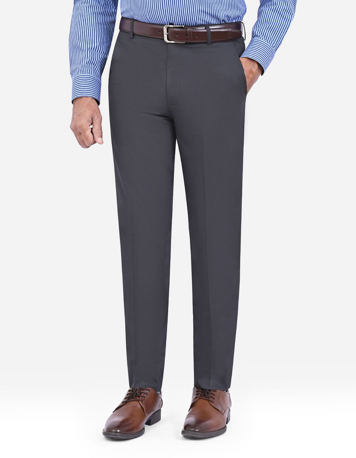 Charcoal Plain Formal Trouser Classic Fit FT574-3C-32