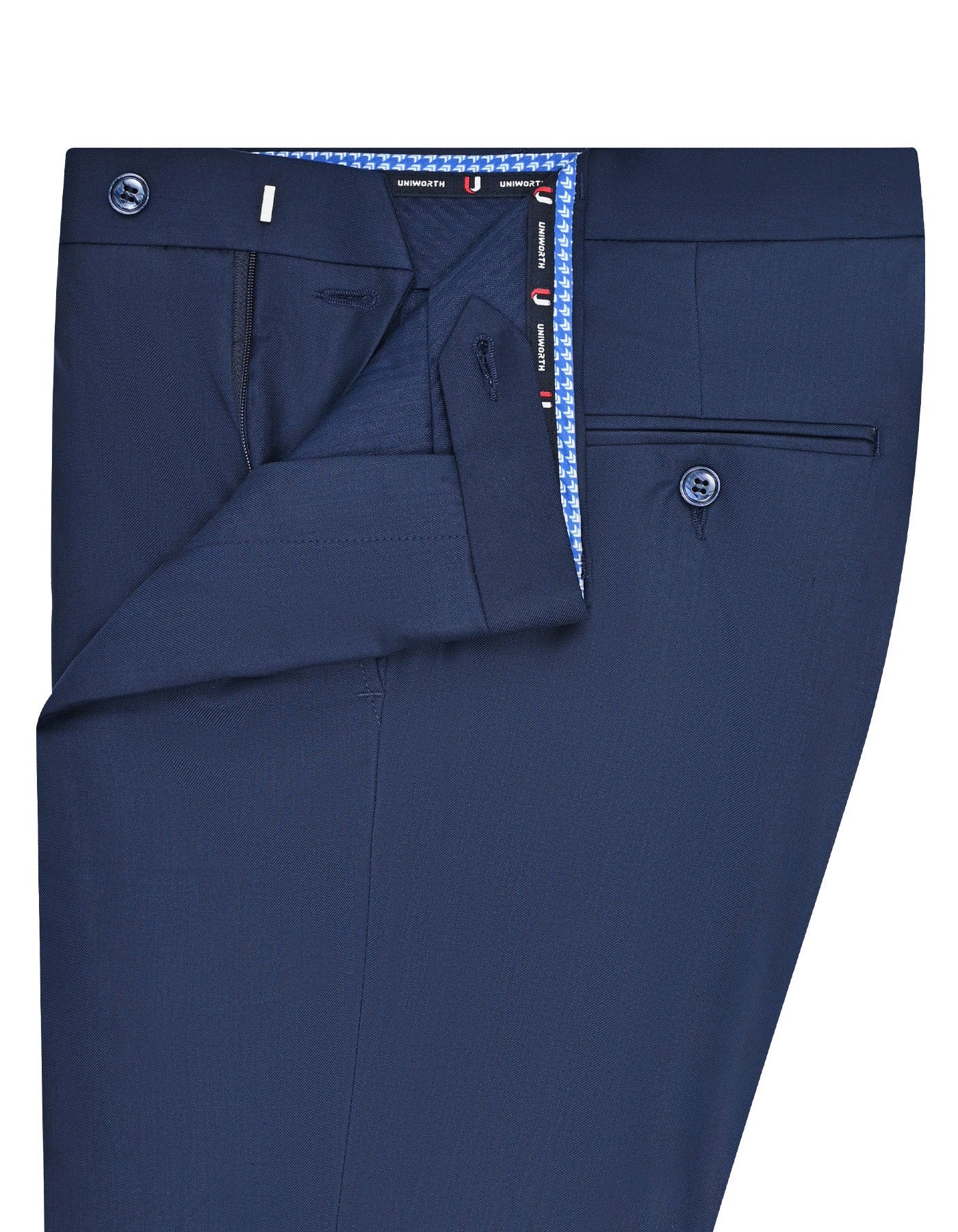 D Blue Plain Formal Trouser Smart Fit FT576S-32