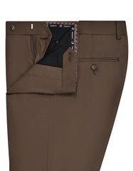 Brown Plain Formal Trouser Smart Fit FT578S-32