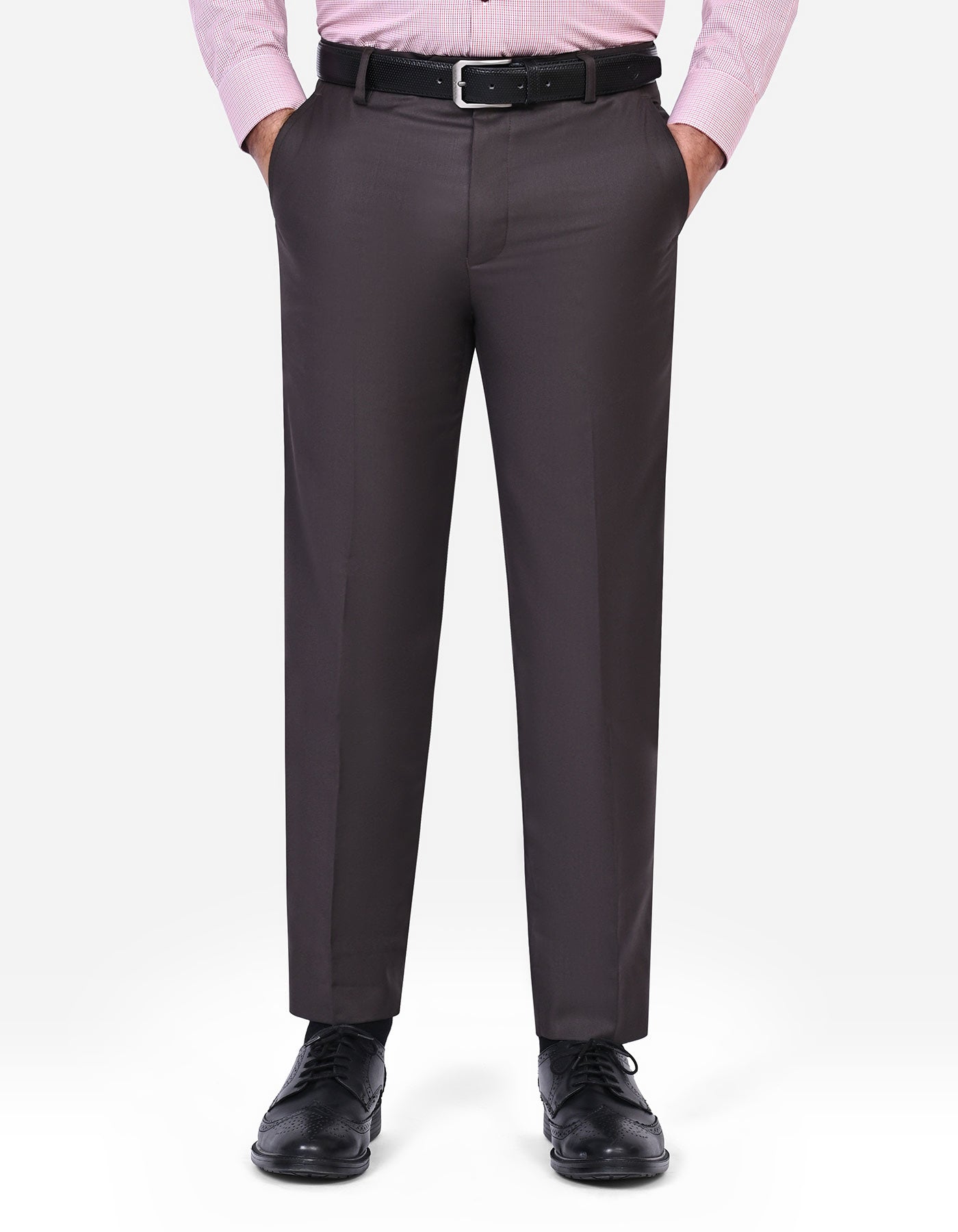 Chocolate Plain Formal Trouser Classic Fit FT579C-30
