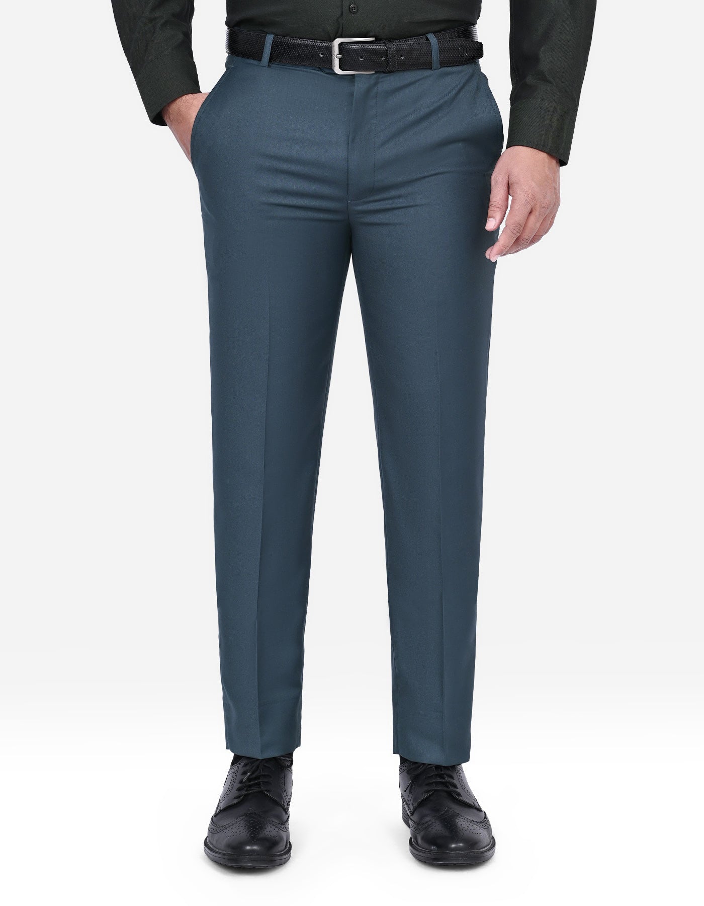D Grey Plain Formal Trouser Smart Fit FT580S-30