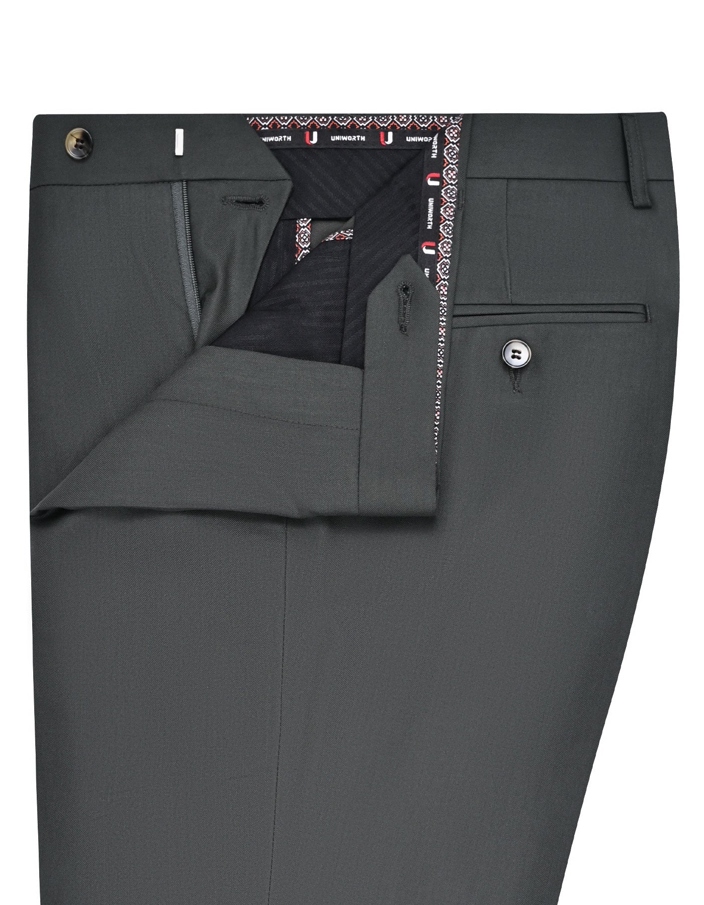 D Olive Plain Formal Trouser Smart Fit FT585S-32