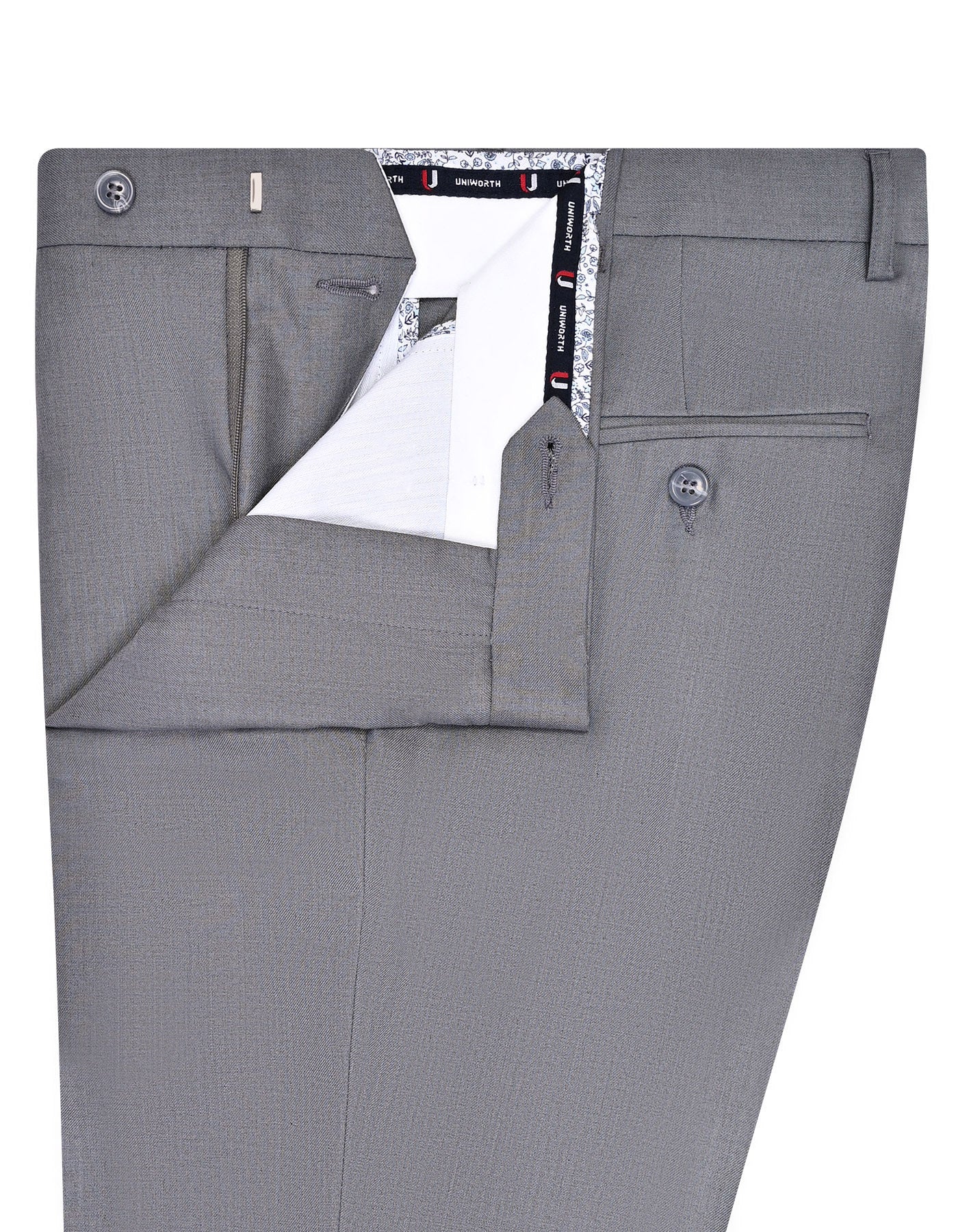 Grey Plain Formal Trouser Classic Fit FT586-1C-32