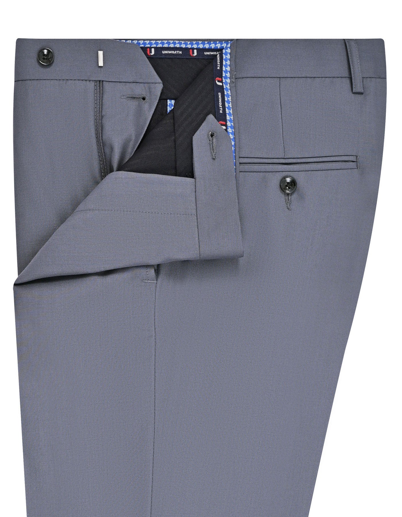 Grey Plain Formal Trouser Tailored Smart Fit FT598S-32