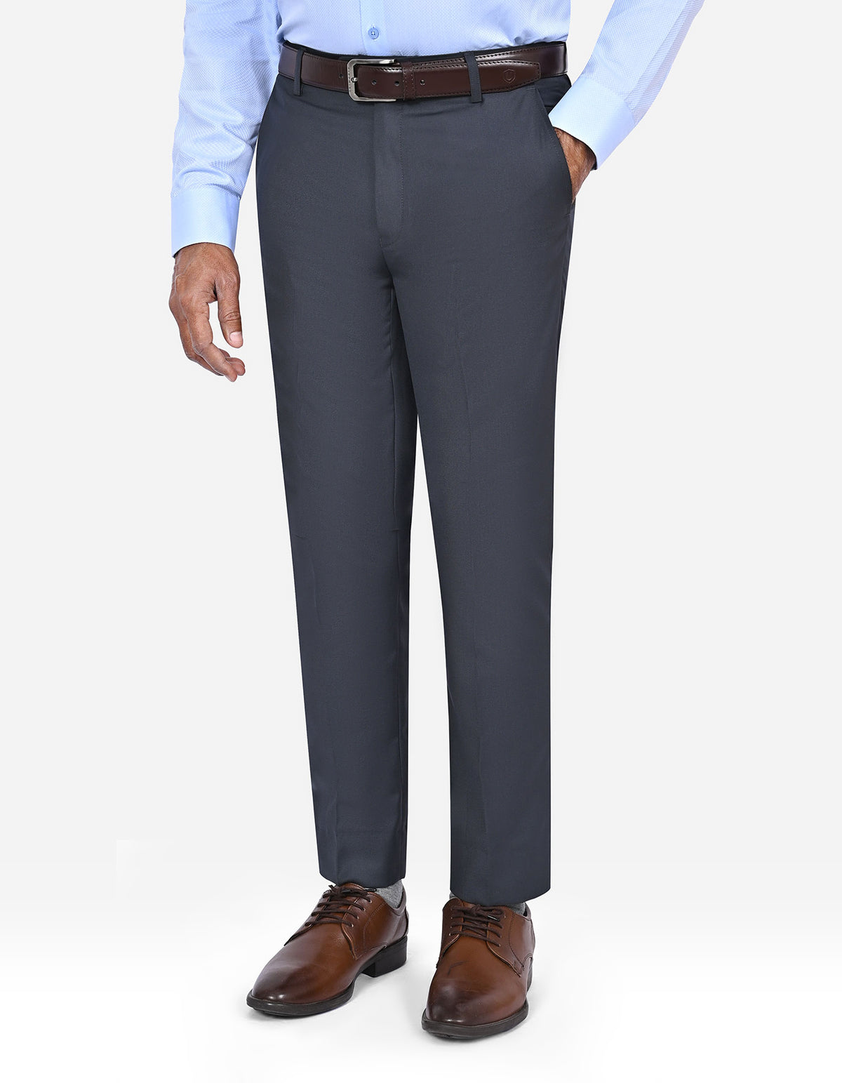 Charcoal Plain Formal Trouser Smart Fit FT600S-30