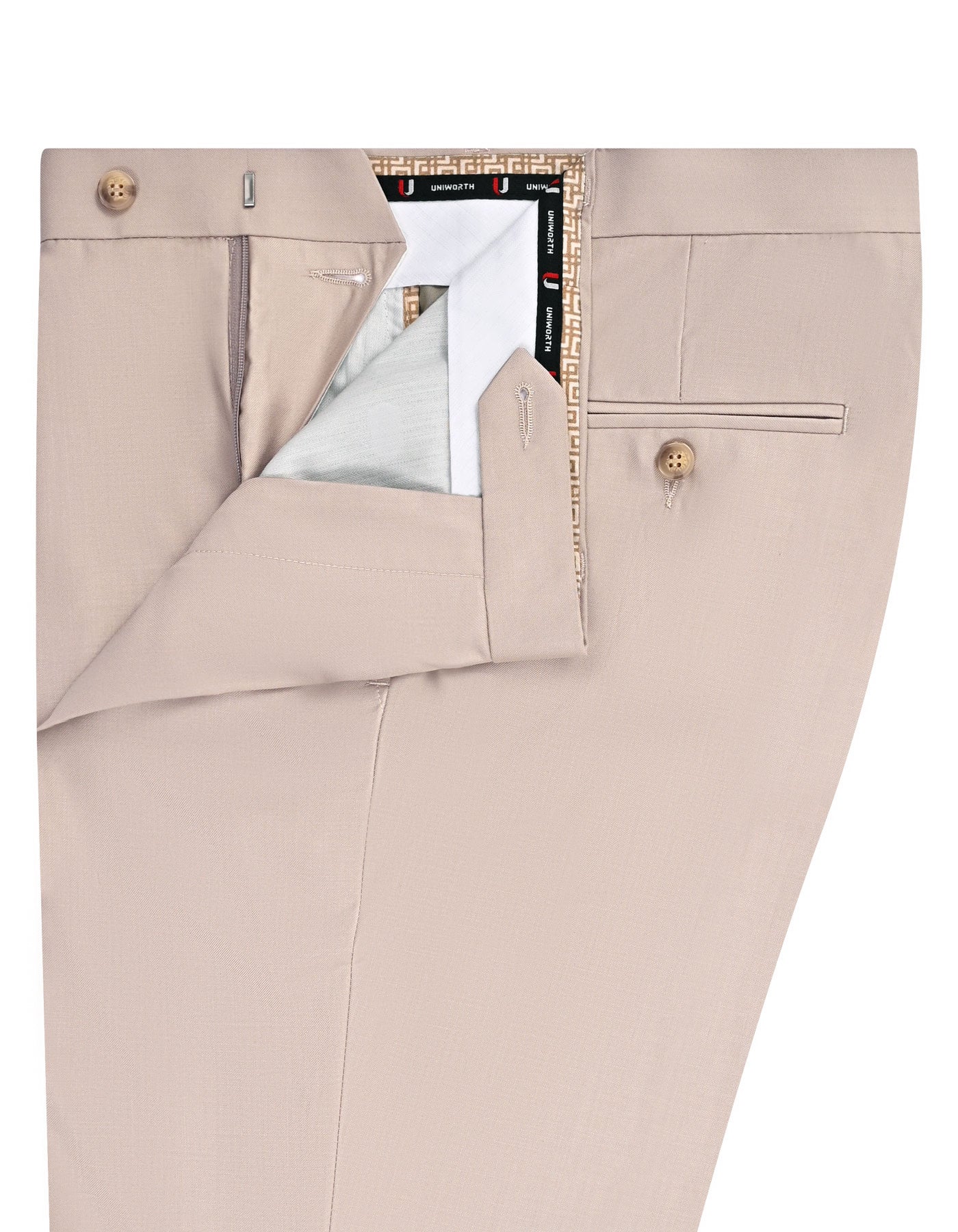 Beige Plain Formal Trouser Tailored Smart Fit FT610-1S-32