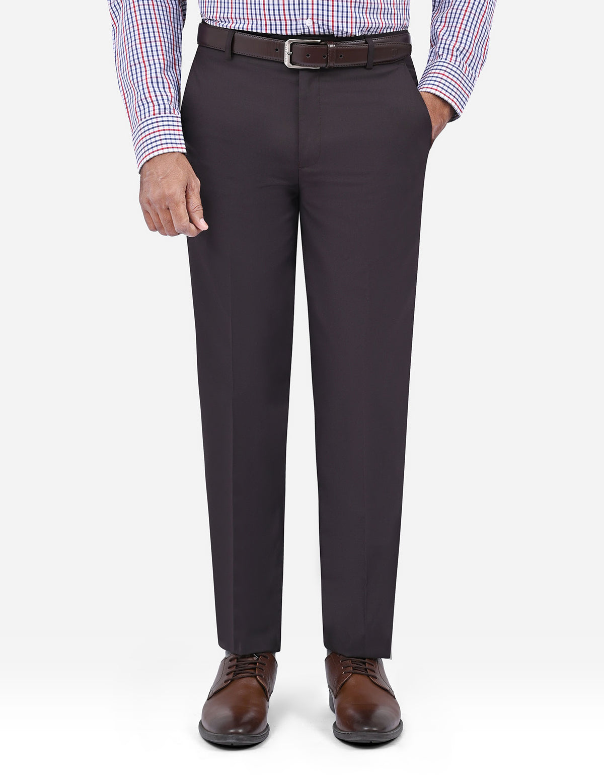 Chocolate Plain Formal Trouser Smart Fit FT614-1S-30