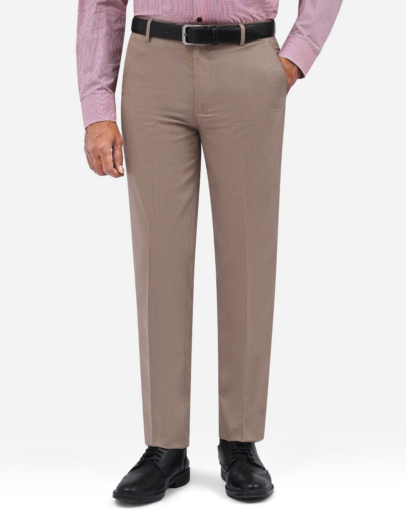 Beige Texture Formal Trouser Tailored Smart Fit FT619S-30