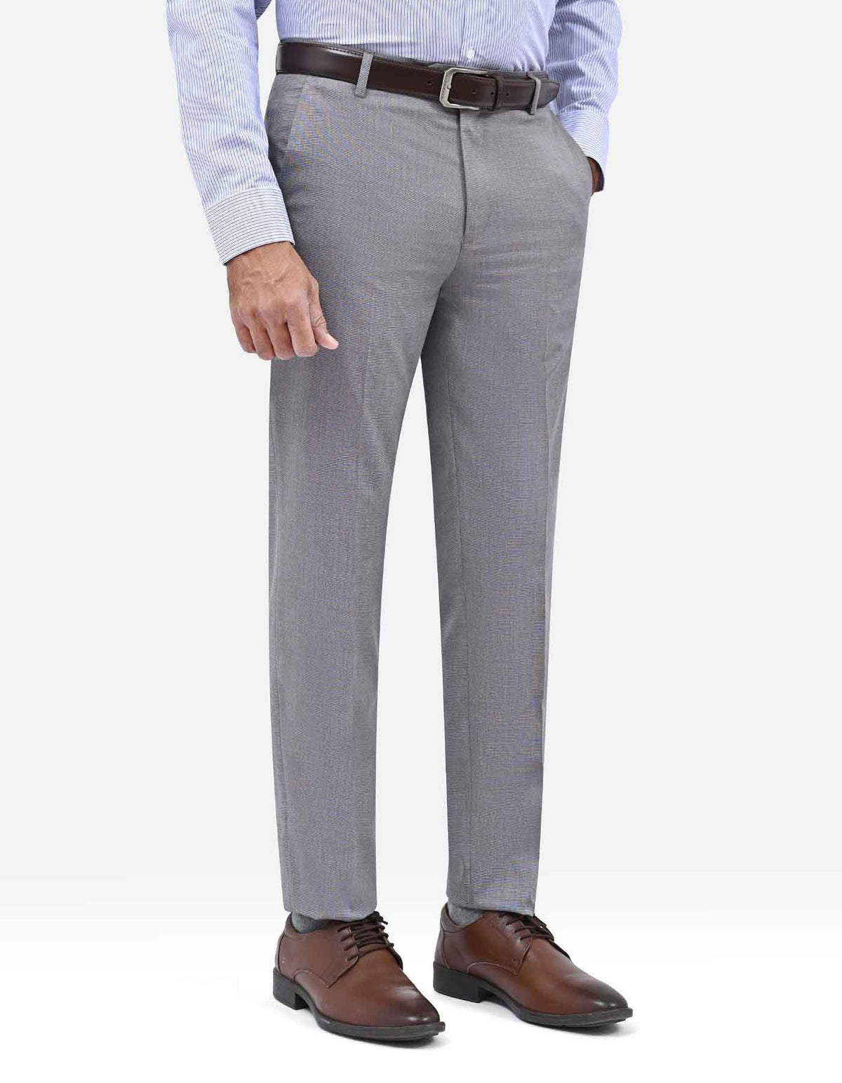 L Grey Texture Formal Trouser Tailored Smart Fit FT621-1S-30