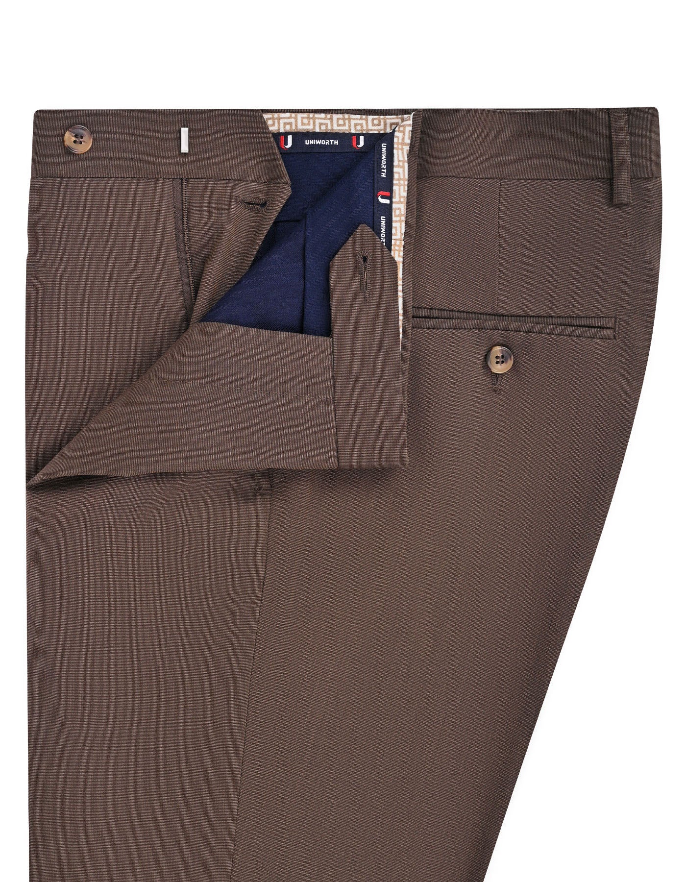 D Brown Texture Formal Trouser Classic Fit FT622C-32