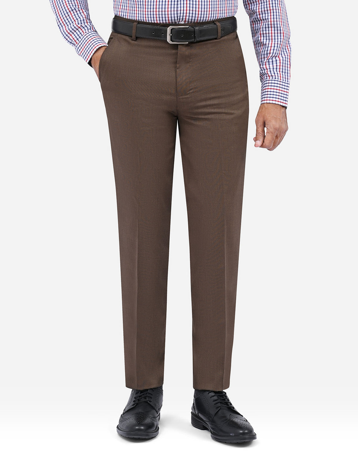 D Brown Texture Formal Trouser Tailored Smart Fit FT622S-30