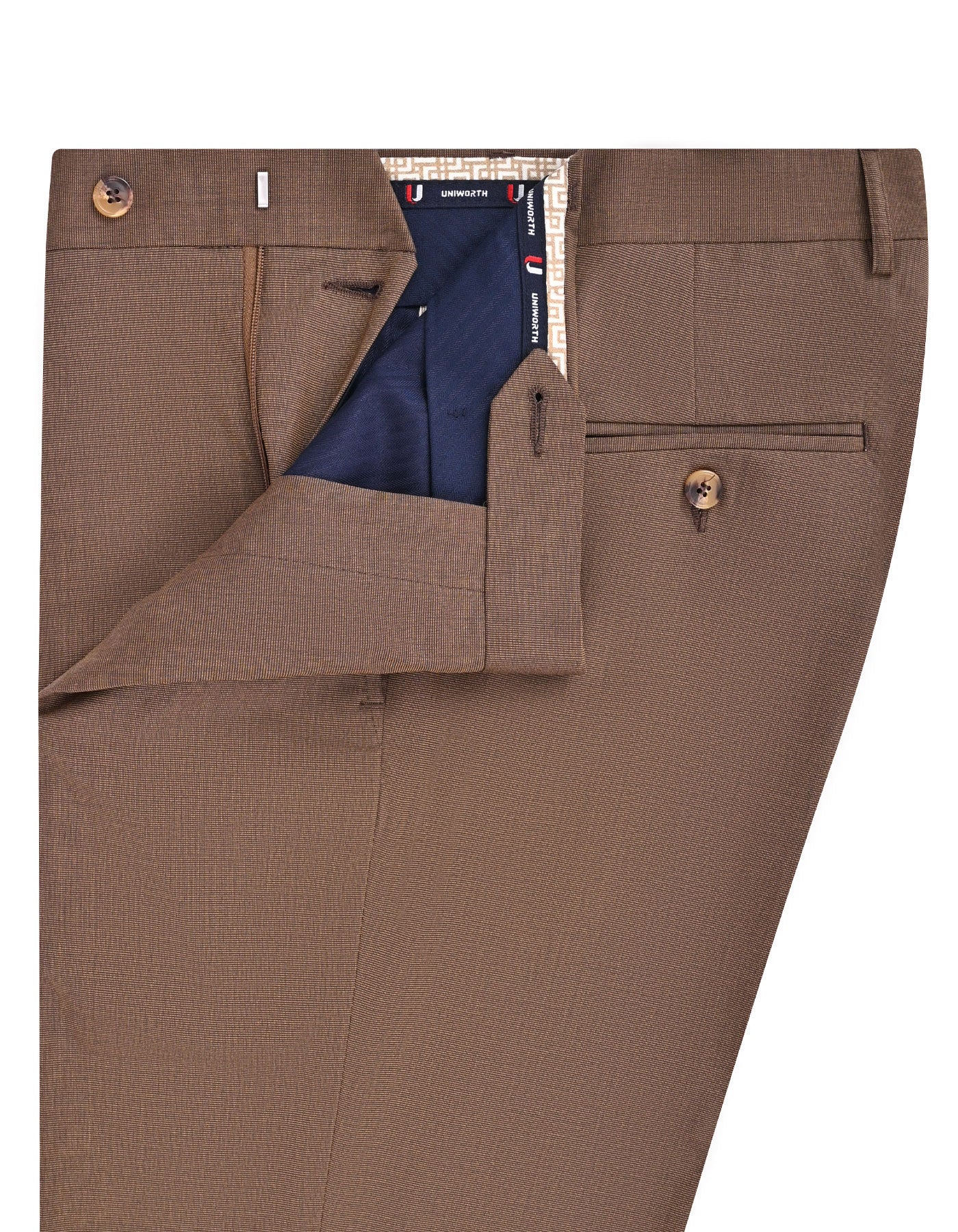 L Brown Texture Formal Trouser Tailored Smart Fit FT627-1S-32