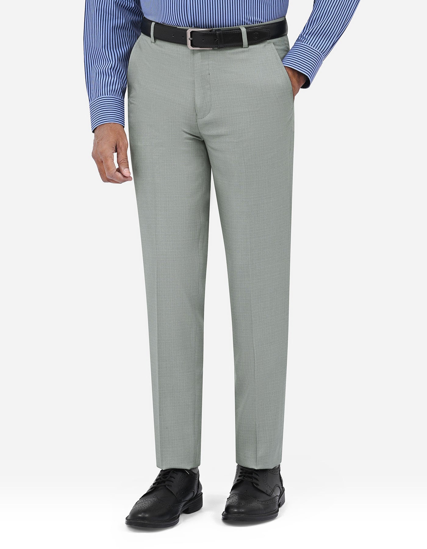 L Grey Texture Formal Trouser Tailored Smart Fit FT634-1S-30