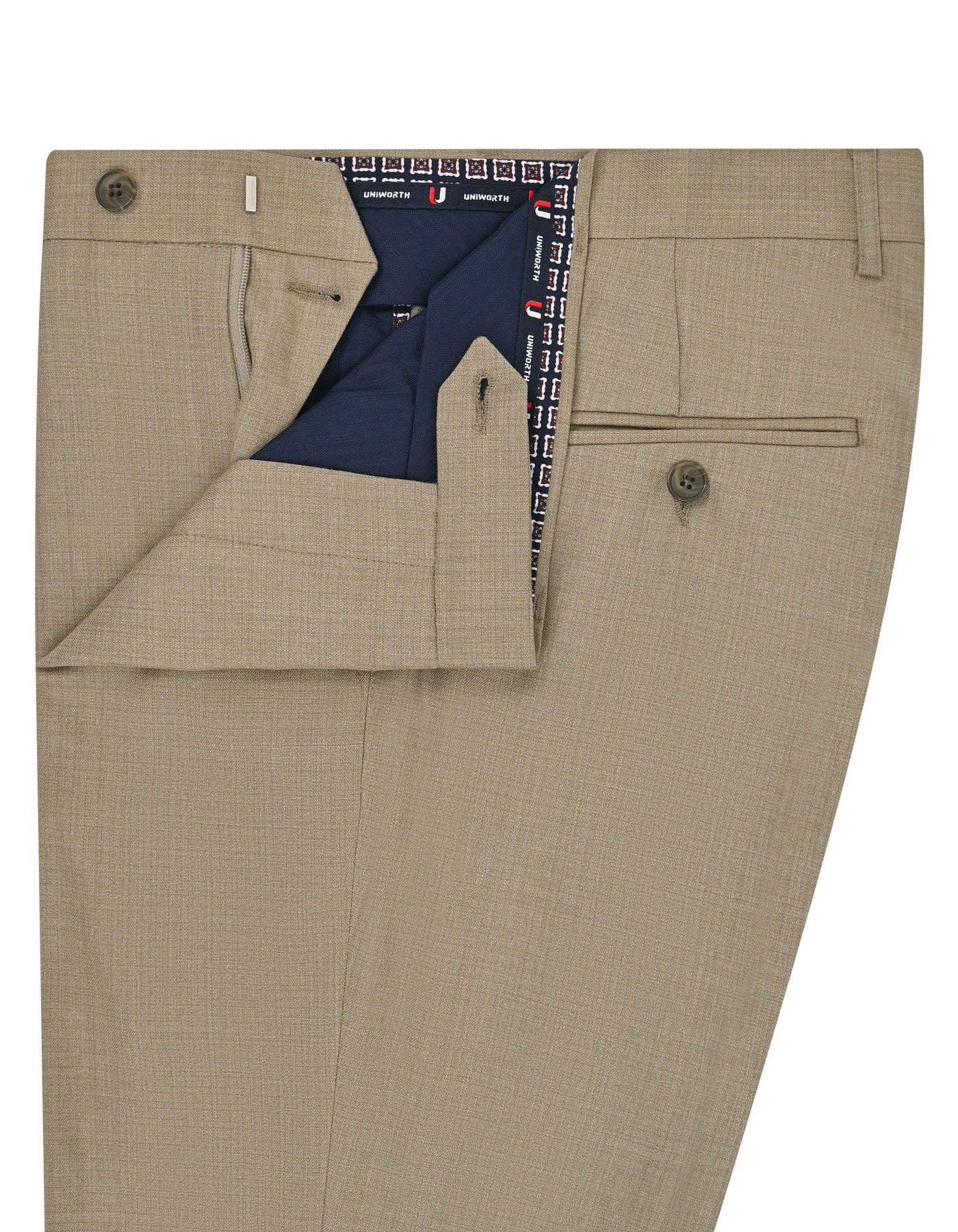 L Brown Texture Formal Trouser Classic Fit FT637-1C-32