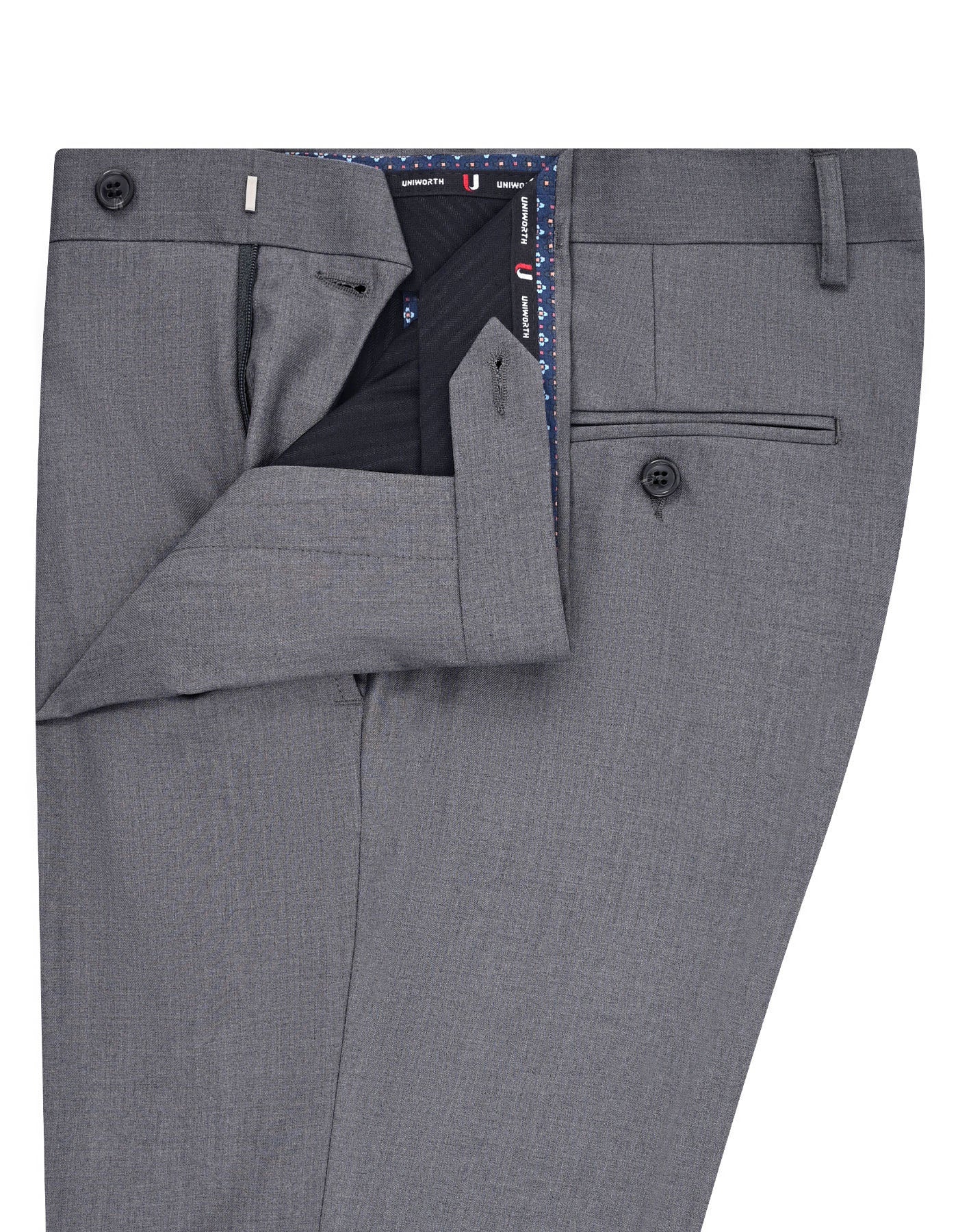 Grey Plain Formal Trouser Smart Fit FT640S-34