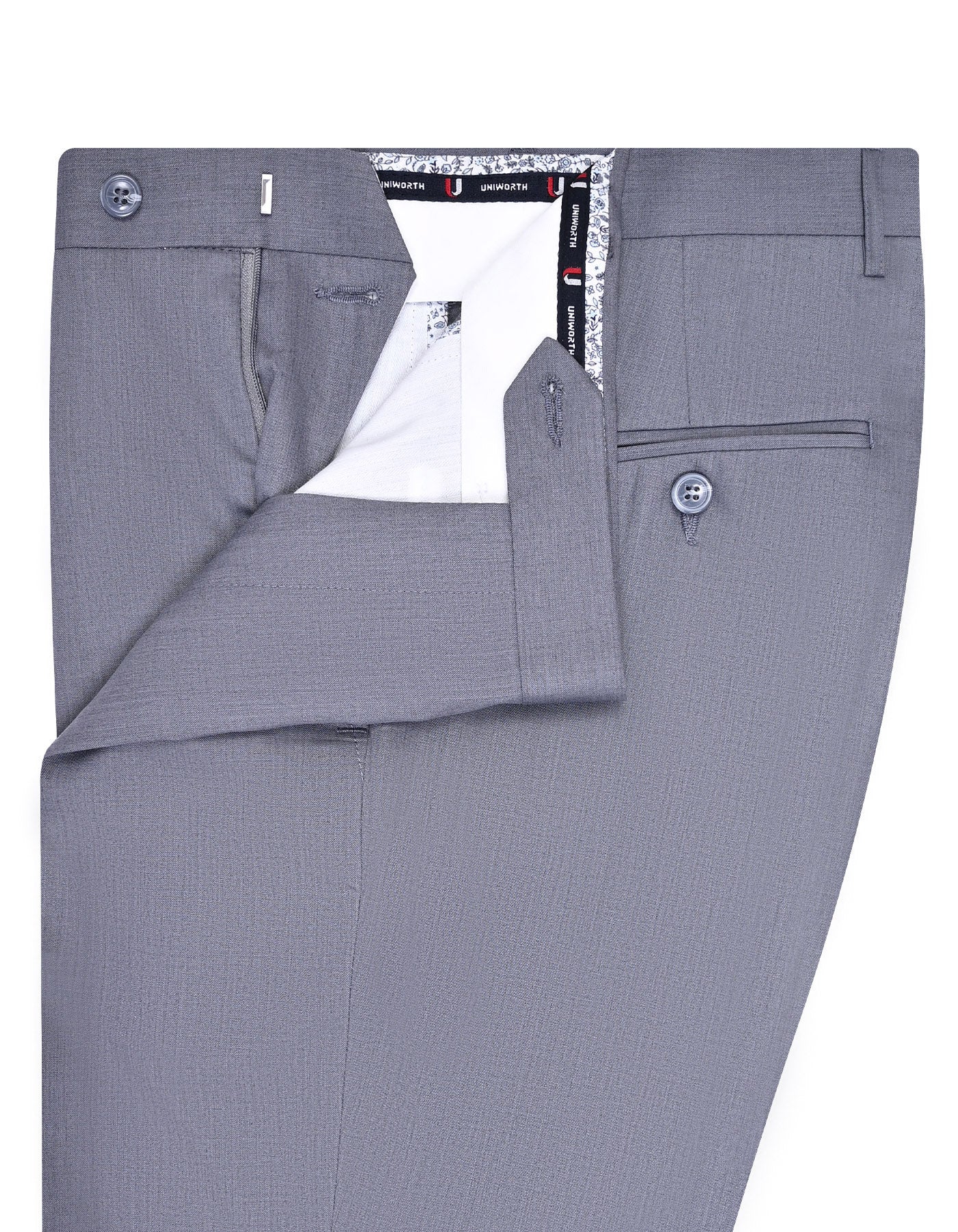 Grey Plain Formal Trouser Tailored Smart Fit FT686S-32