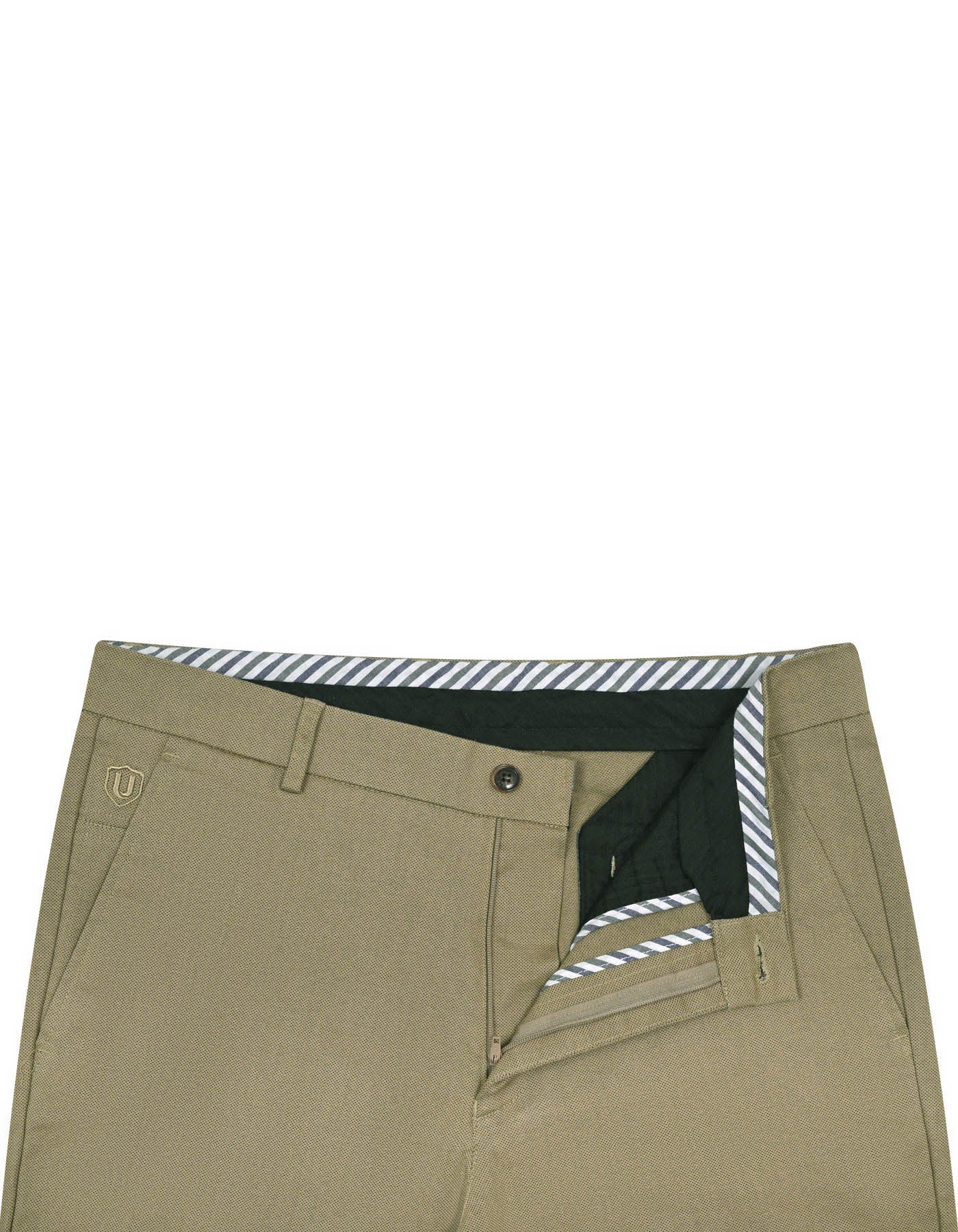 Khaki Smart Fit Cotton Trouser FTC2425S-30