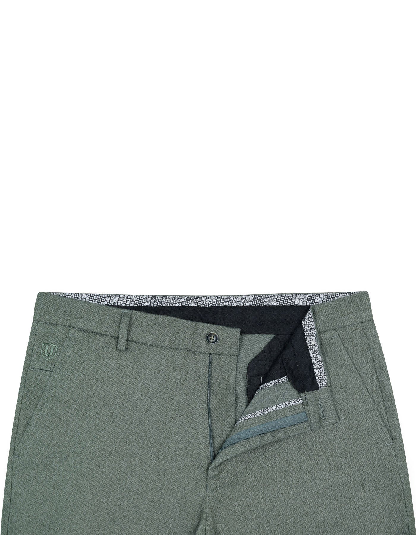 L Olive Classic Fit Cotton Trouser FTC2429C-34