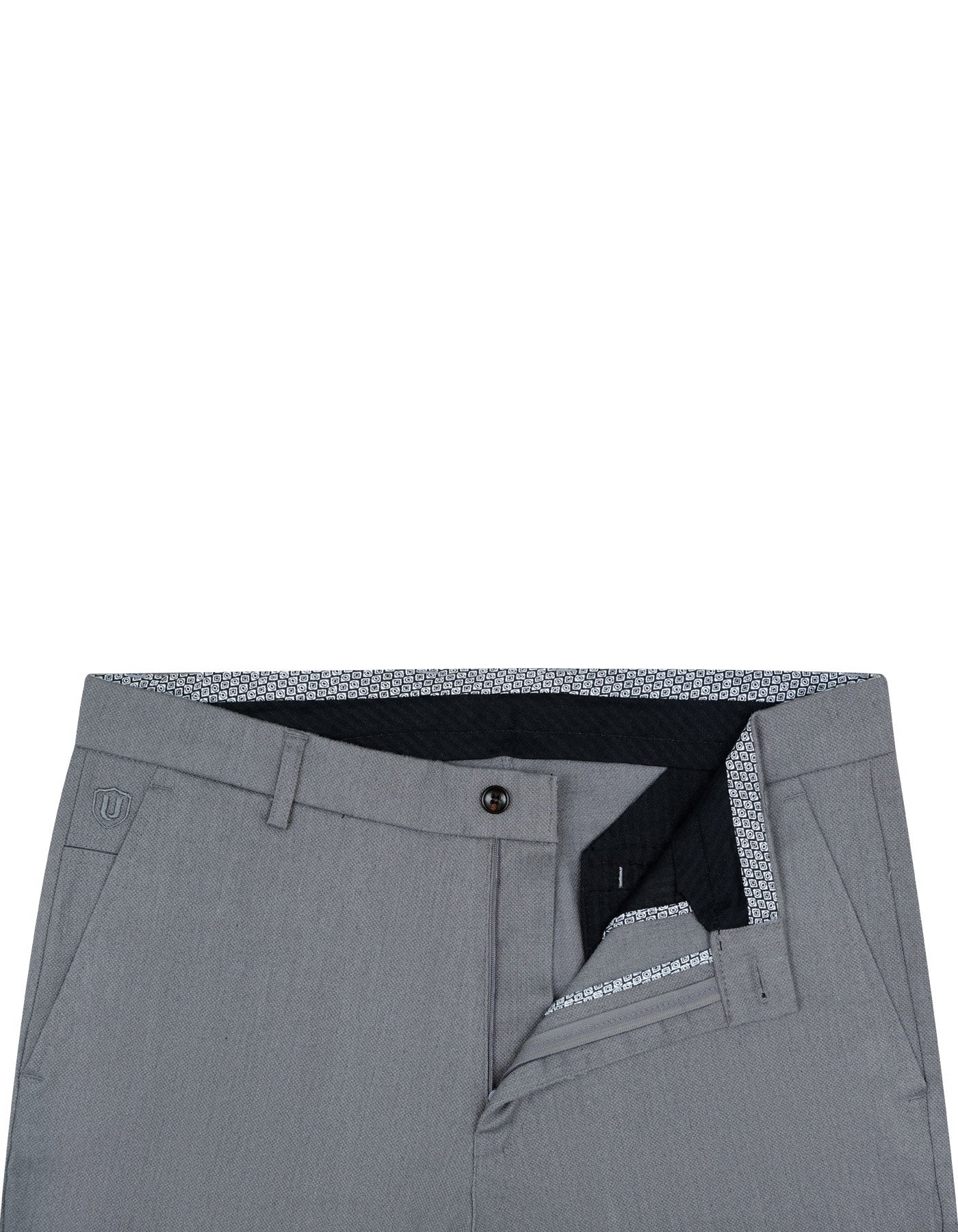 Grey Classic Fit Cotton Trouser FTC2430C-34